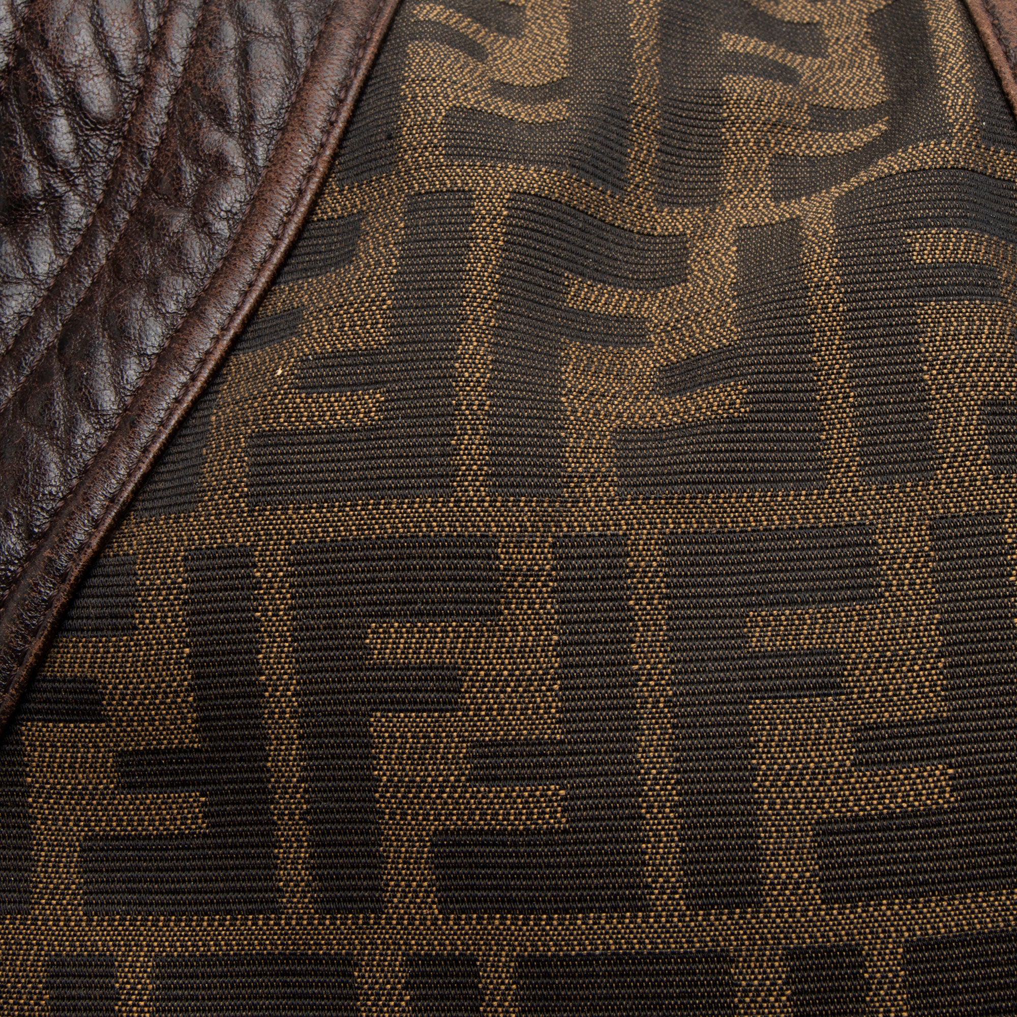 Fendi Zucca Tortuga Leather Spy Satchel