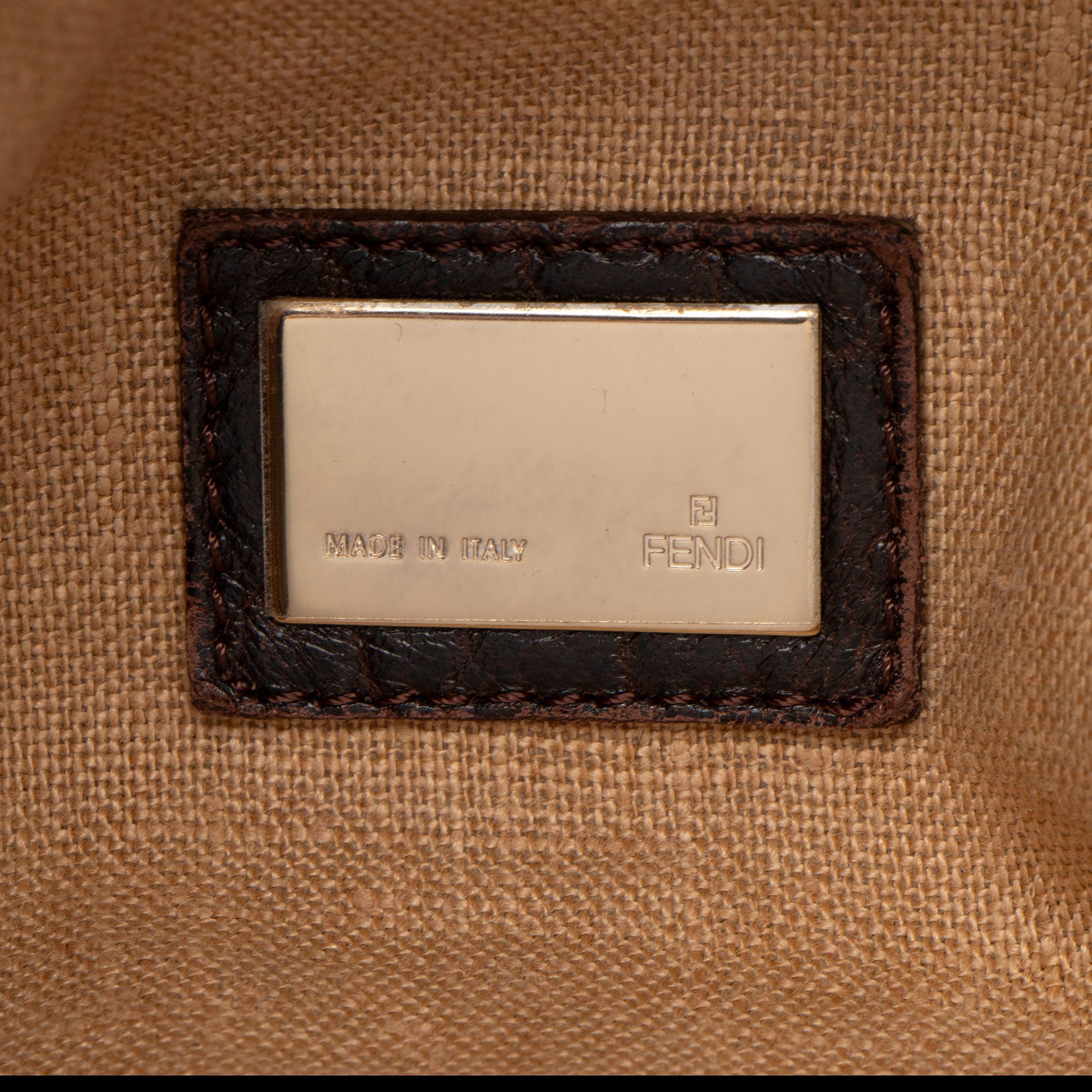 Fendi Zucca Tortuga Leather Spy Satchel