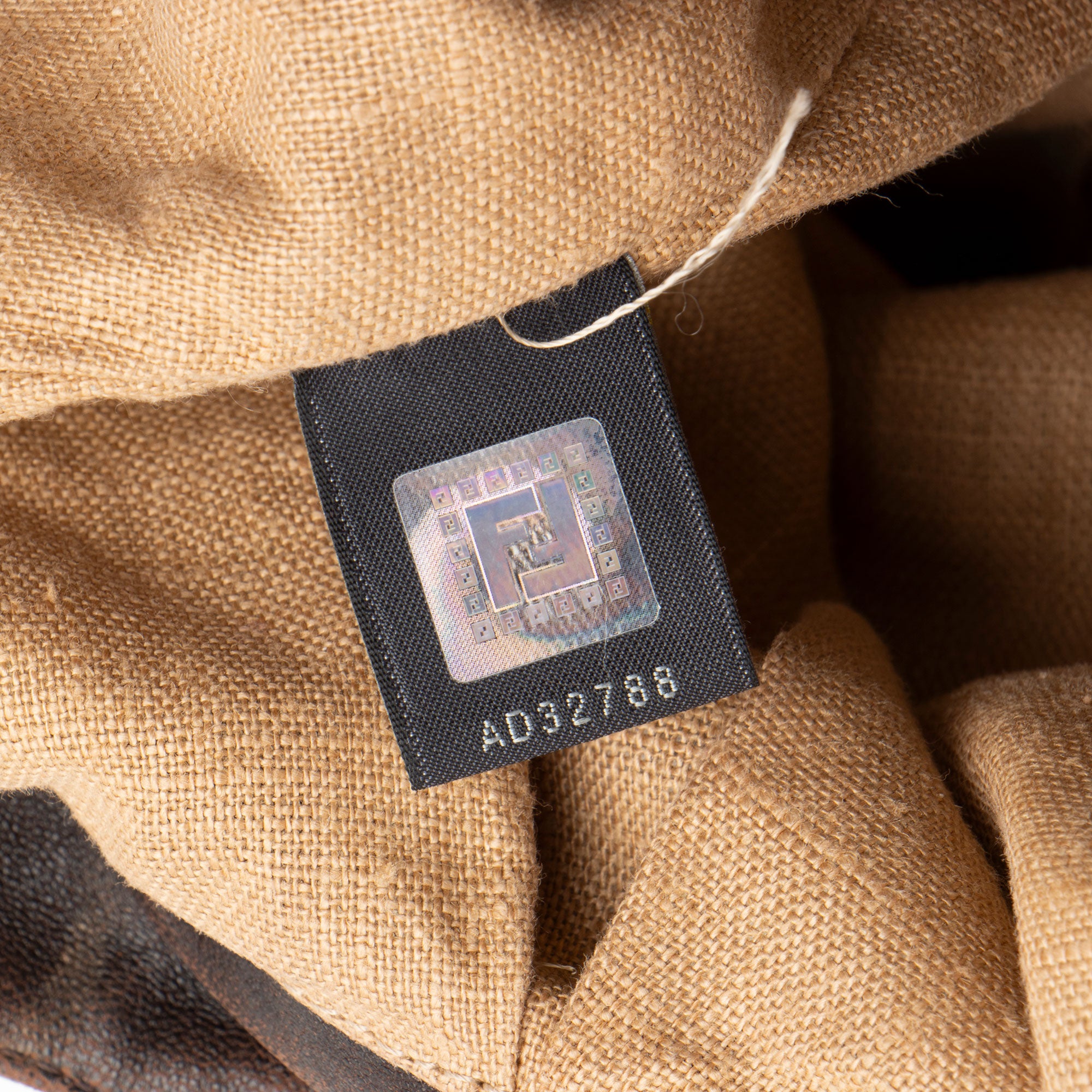 Fendi Zucca Tortuga Leather Spy Satchel