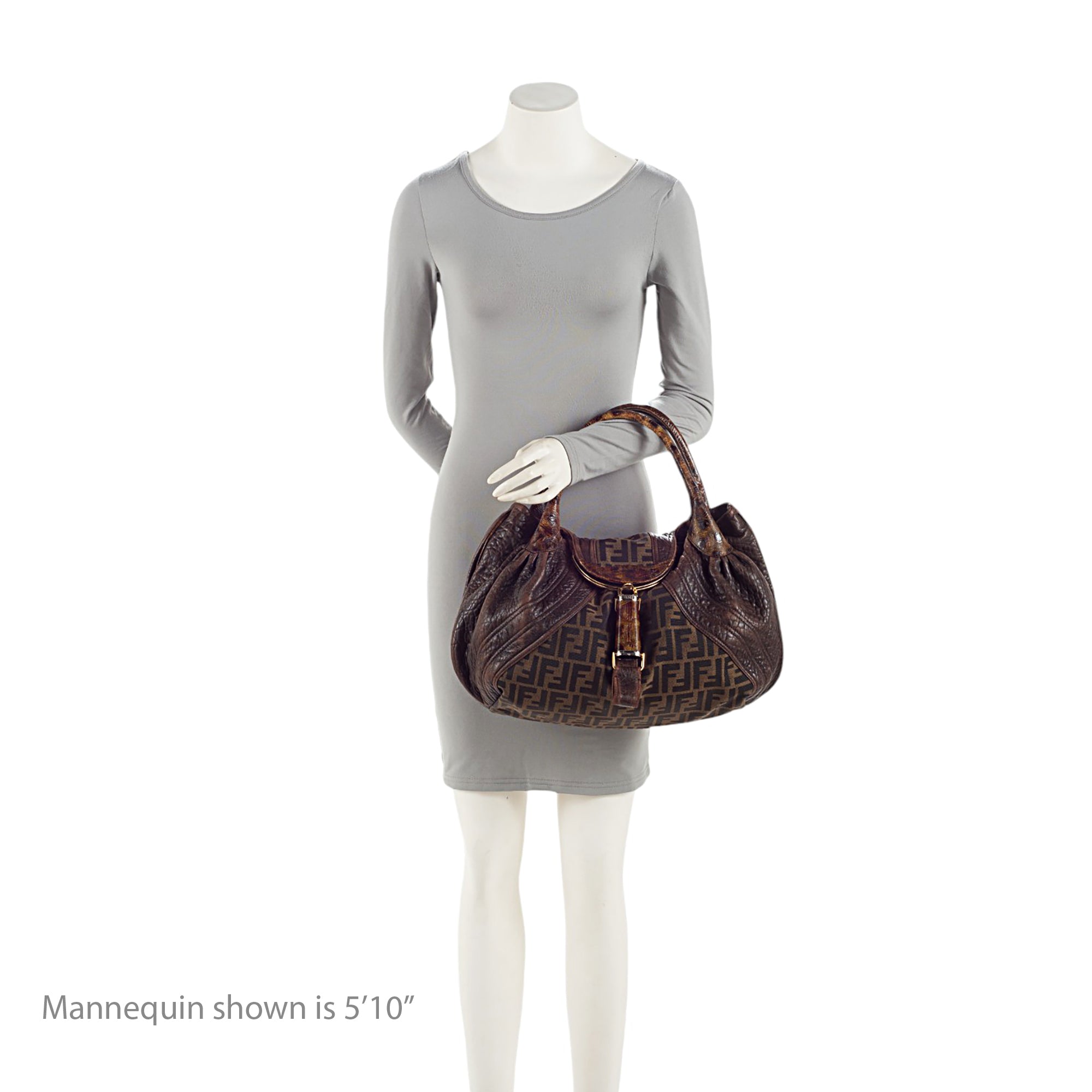 Fendi Zucca Tortuga Leather Spy Satchel