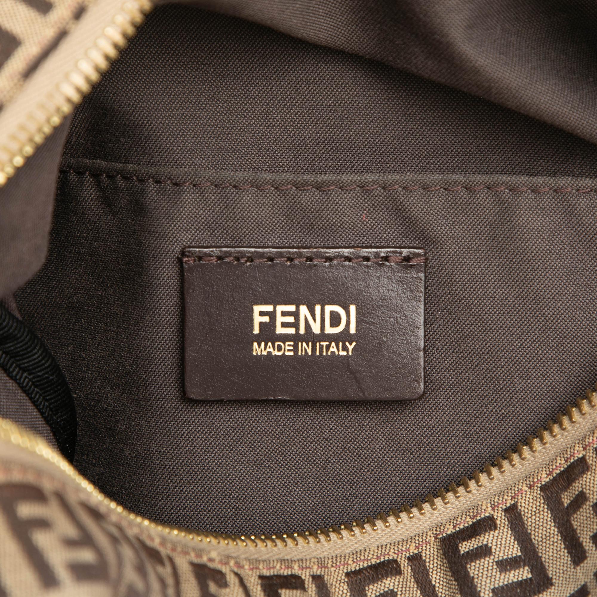 Fendi Zucchino Canvas Boston Bag