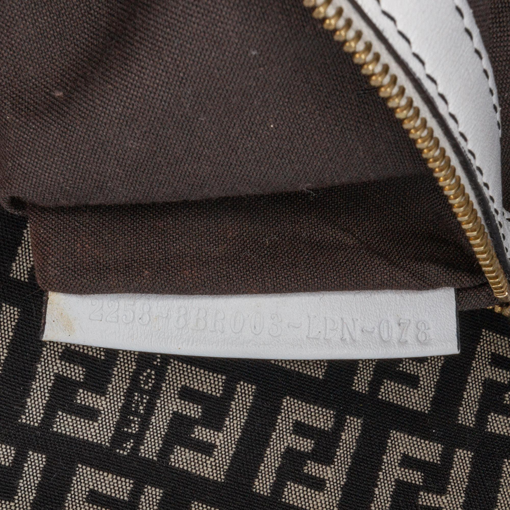 Fendi Zucchino Canvas Double Flap Shoulder Bag