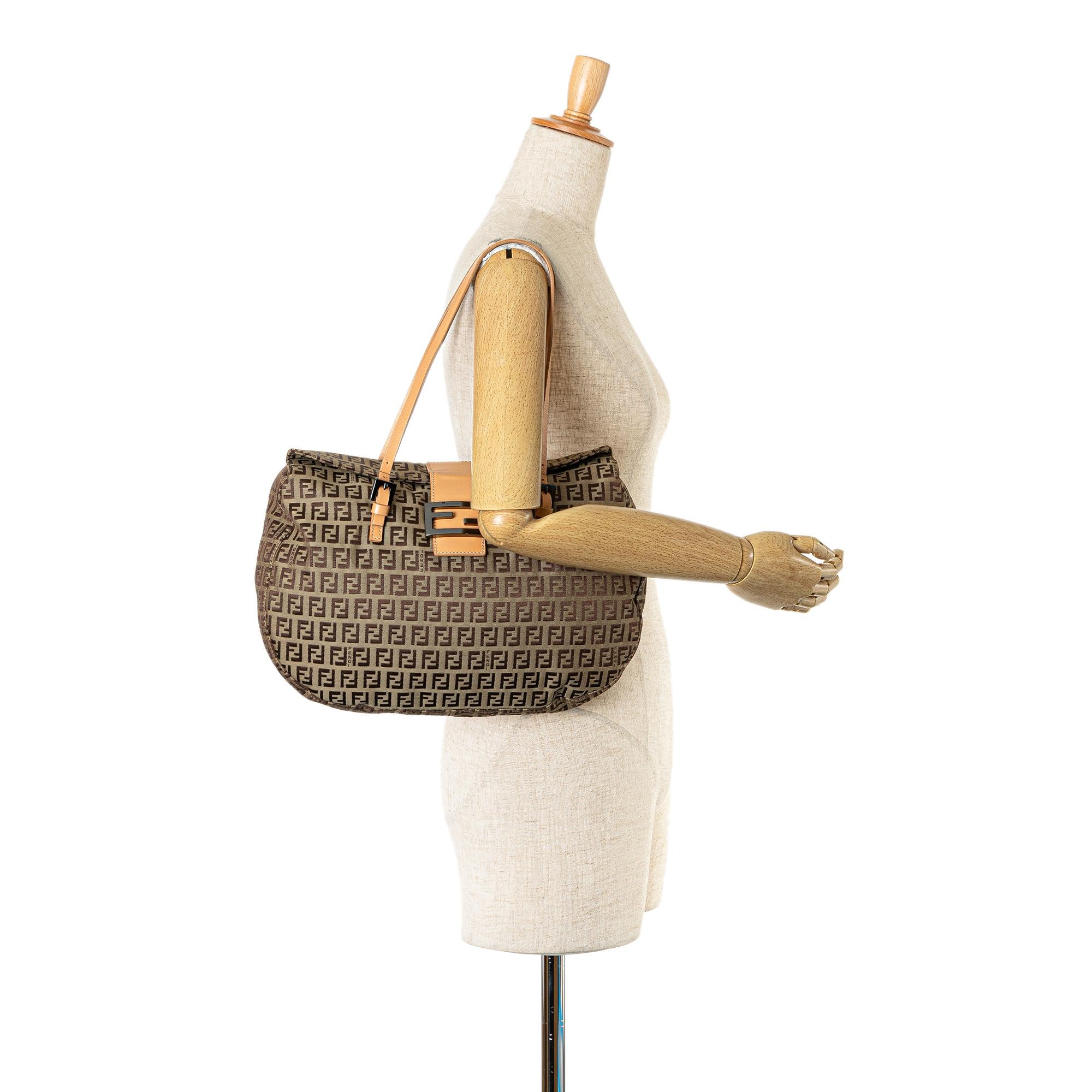 Fendi Zucchino Canvas Double Flap Tote