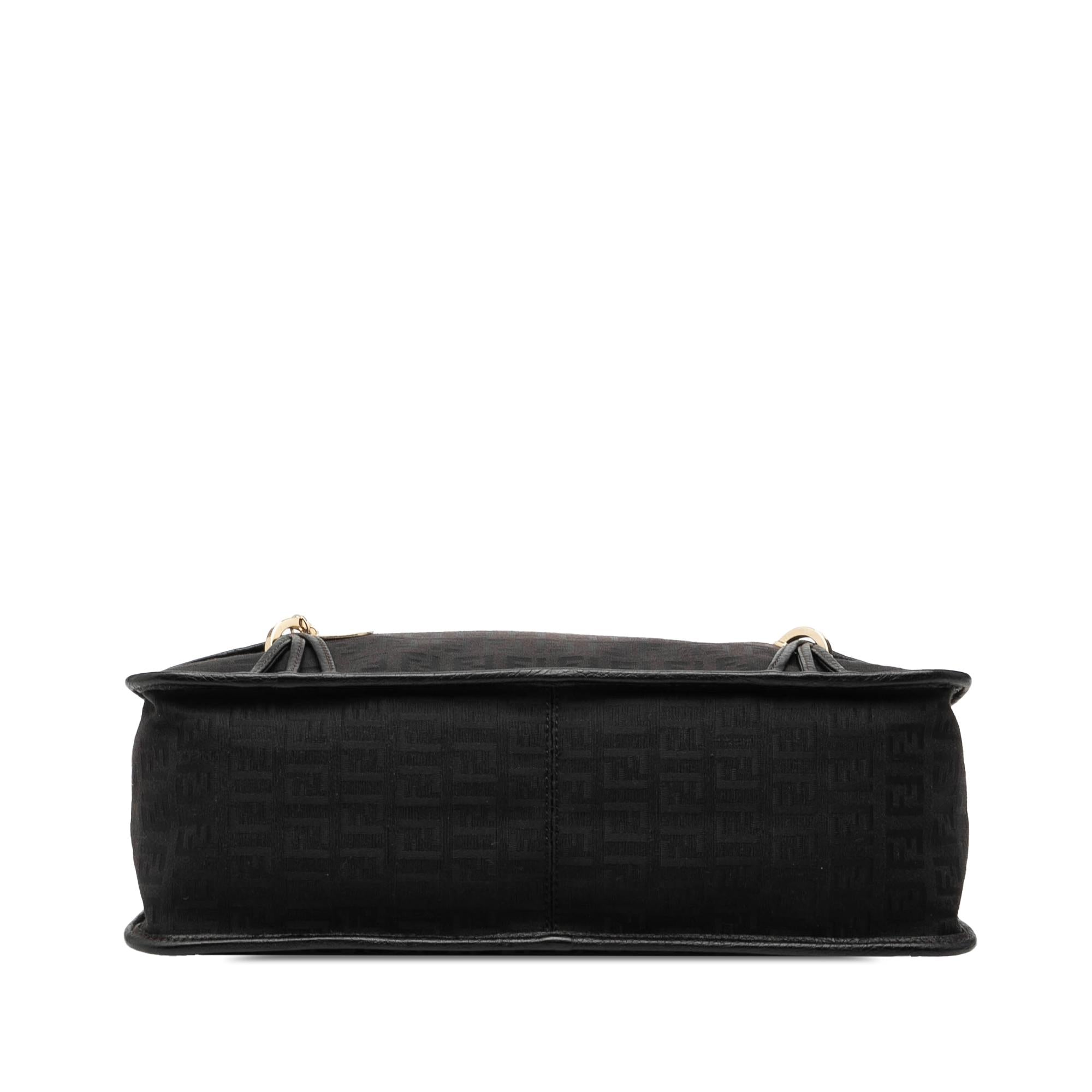 Fendi Zucchino Canvas F Charm Crossbody