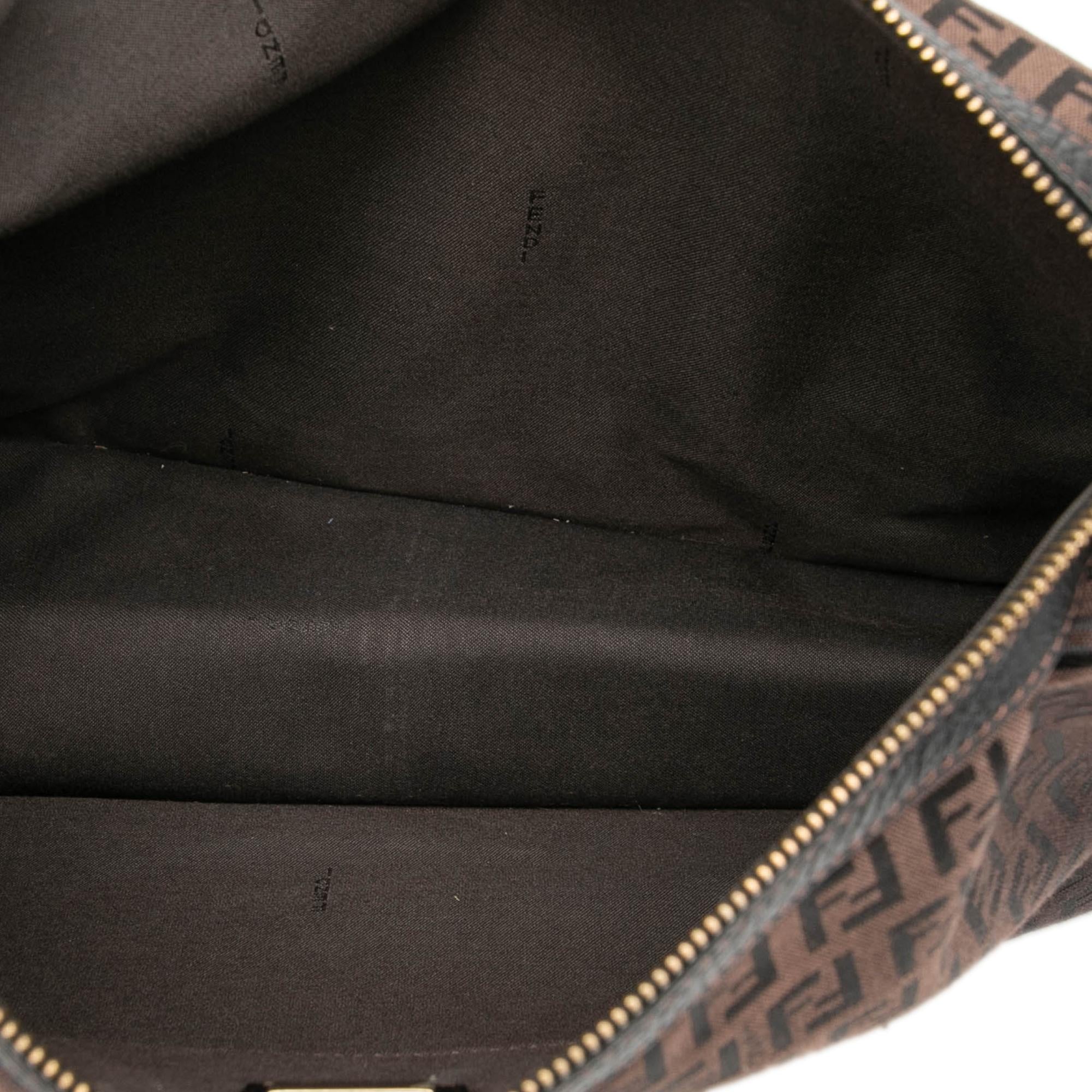 Fendi Zucchino Canvas F Charm Crossbody