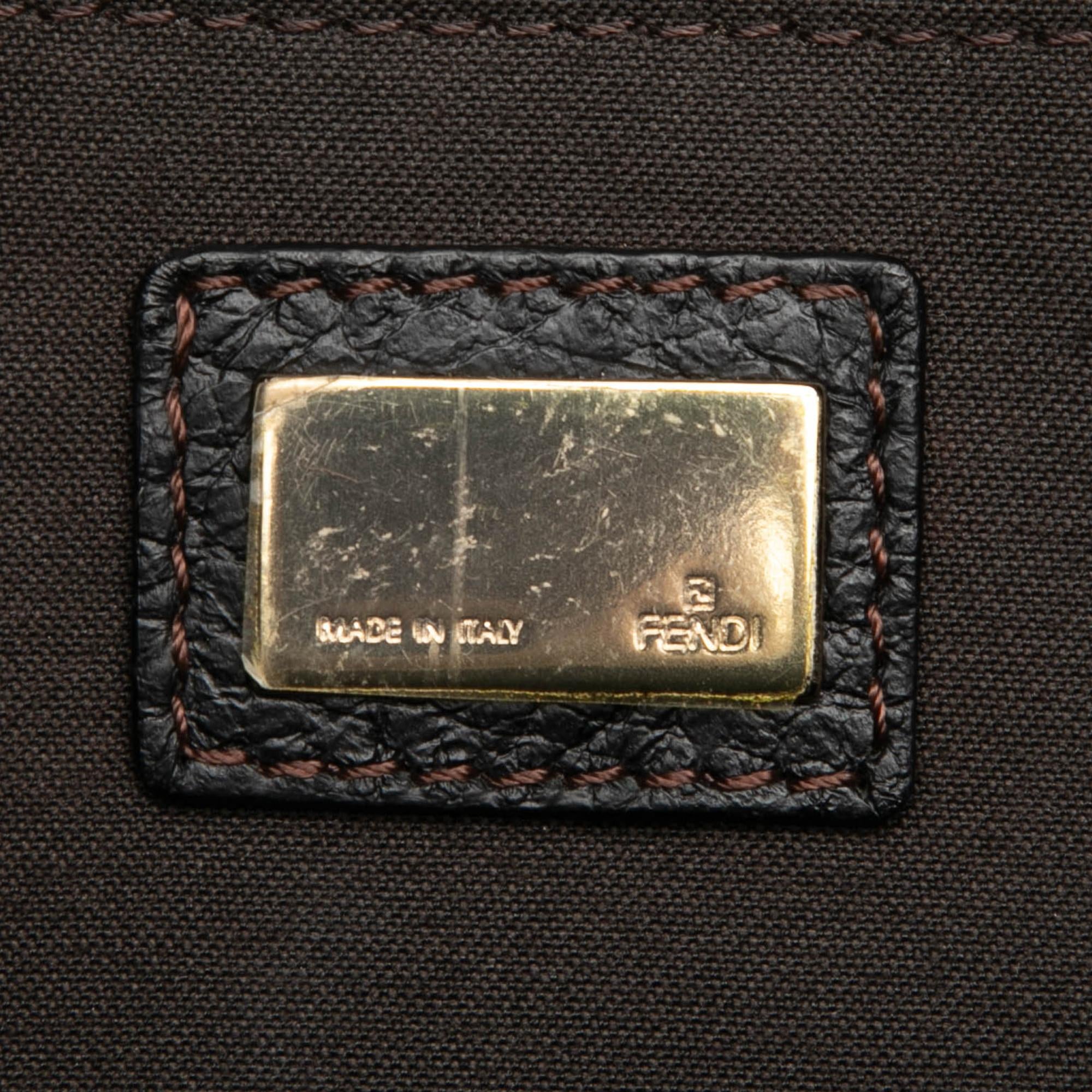 Fendi Zucchino Canvas F Charm Crossbody