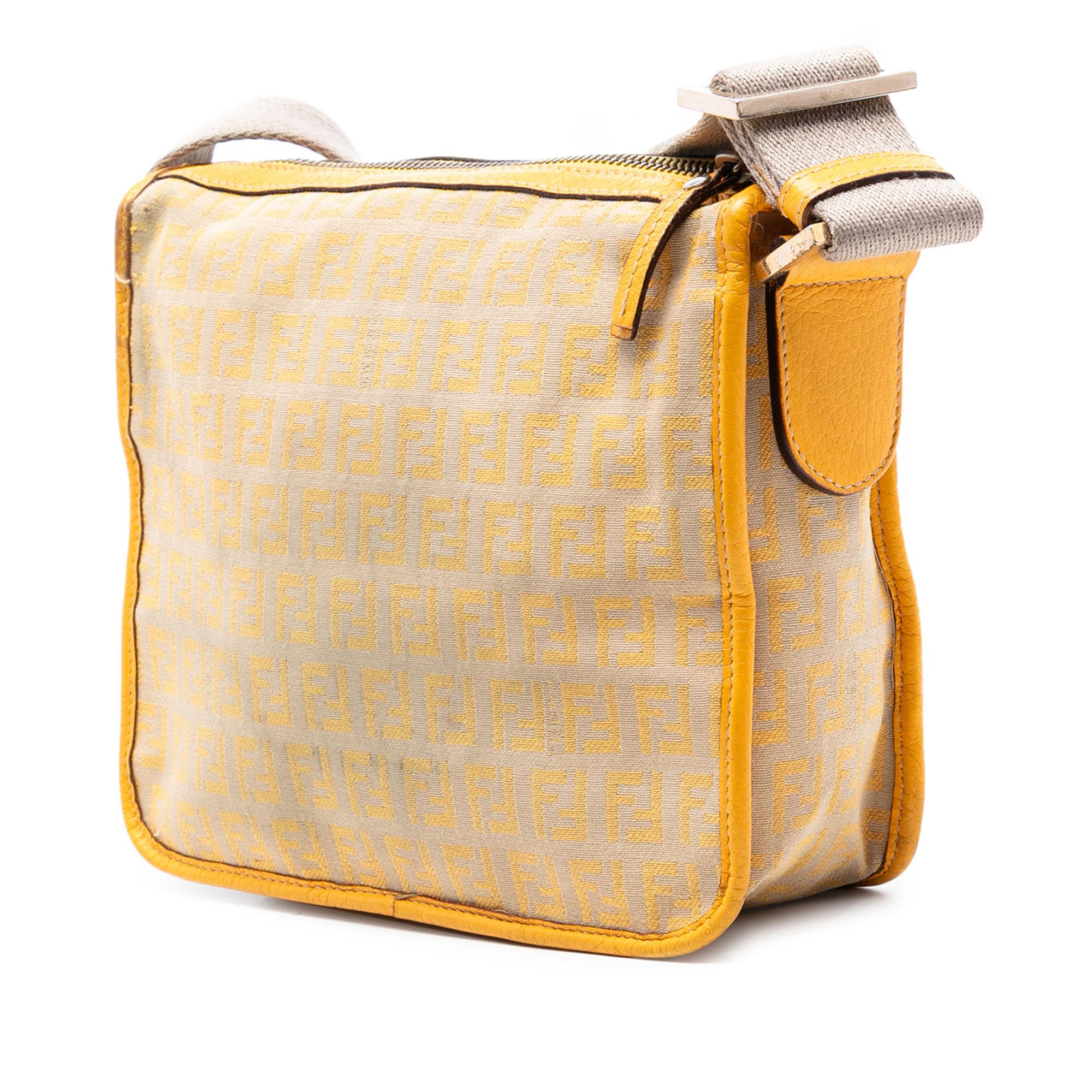 Fendi Zucchino Canvas F Charm Crossbody