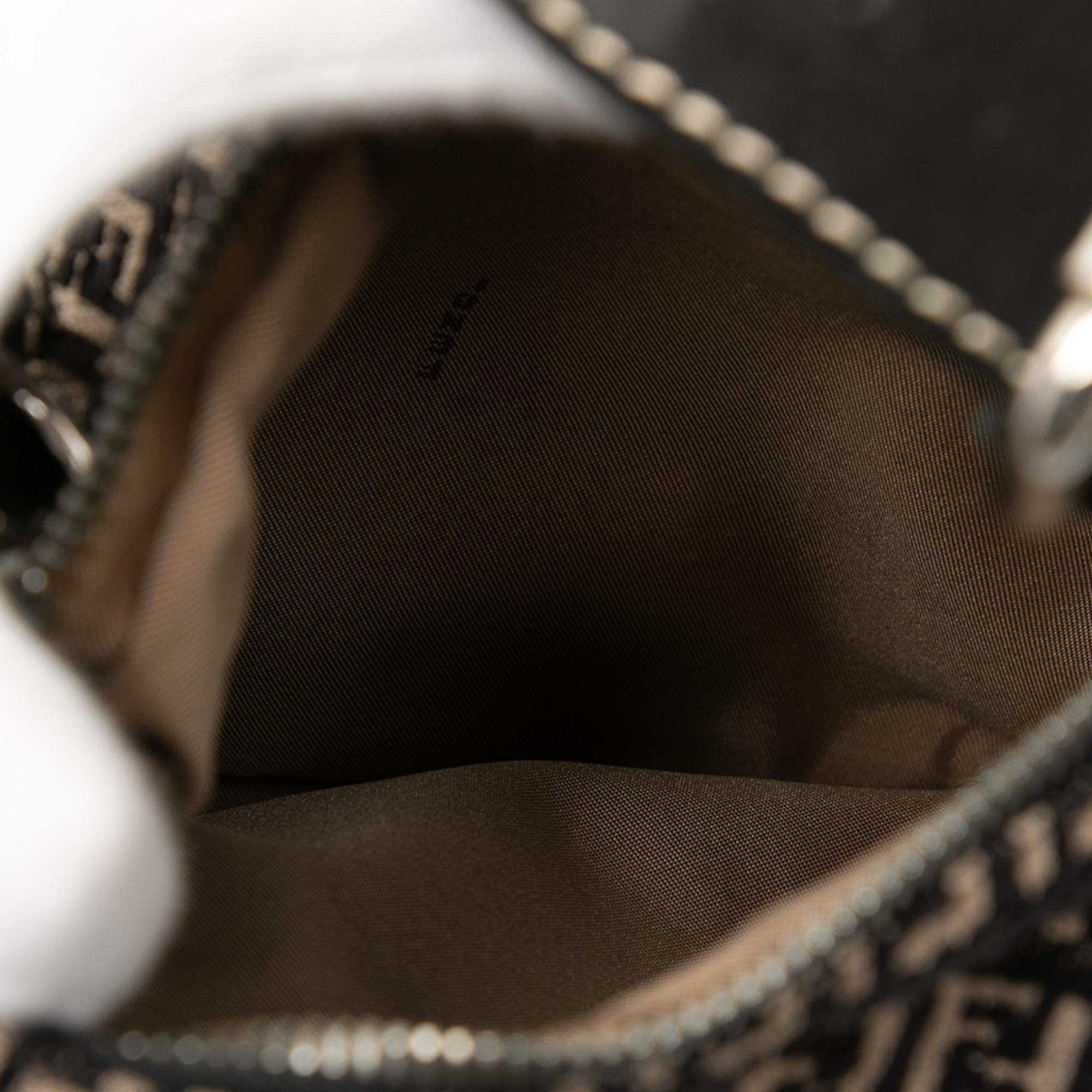 Fendi Zucchino Canvas Oyster Shoulder Bag