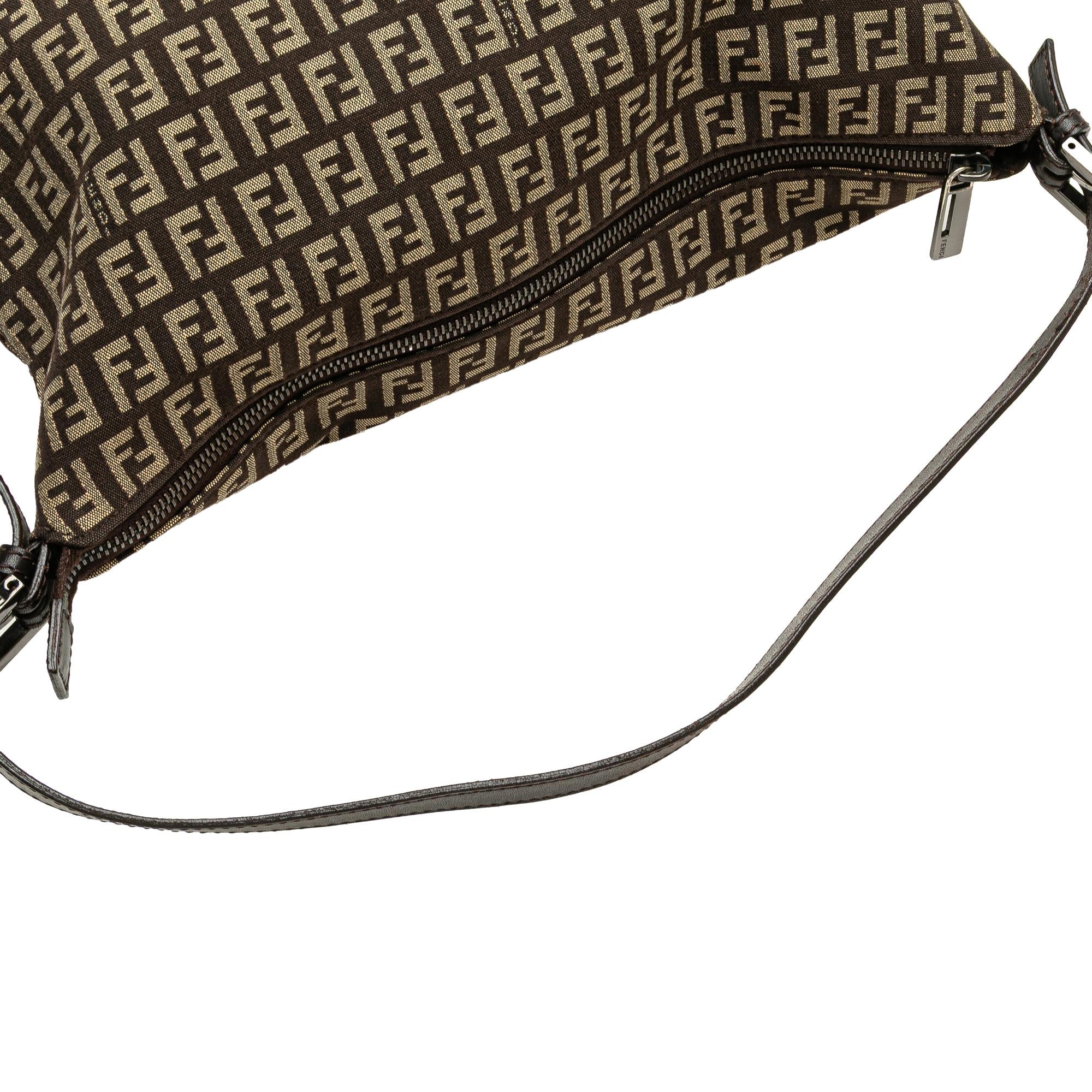 Fendi Zucchino Canvas Shoulder Bag