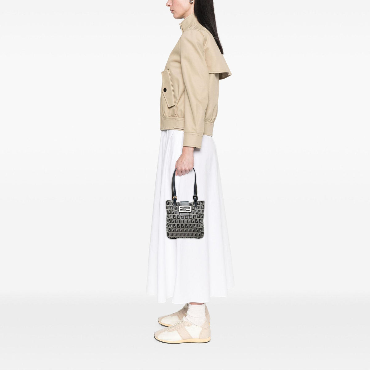 Fendi Zucchino Canvas Shoulder Bag