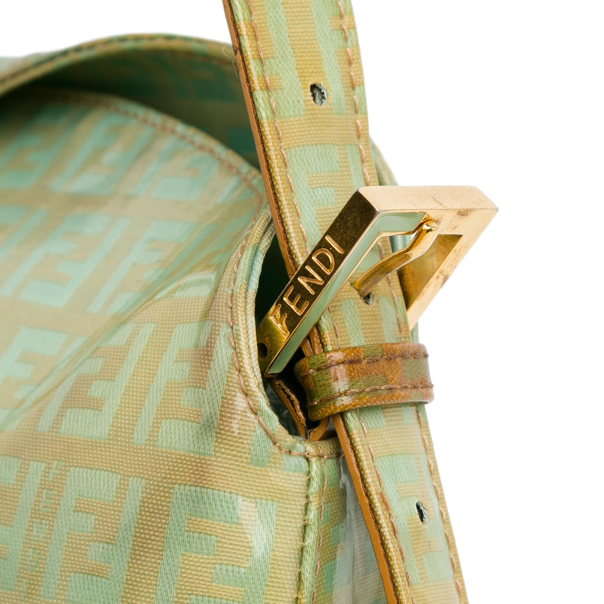 Fendi Zucchino Crystal Double Flap Shoulder Bag
