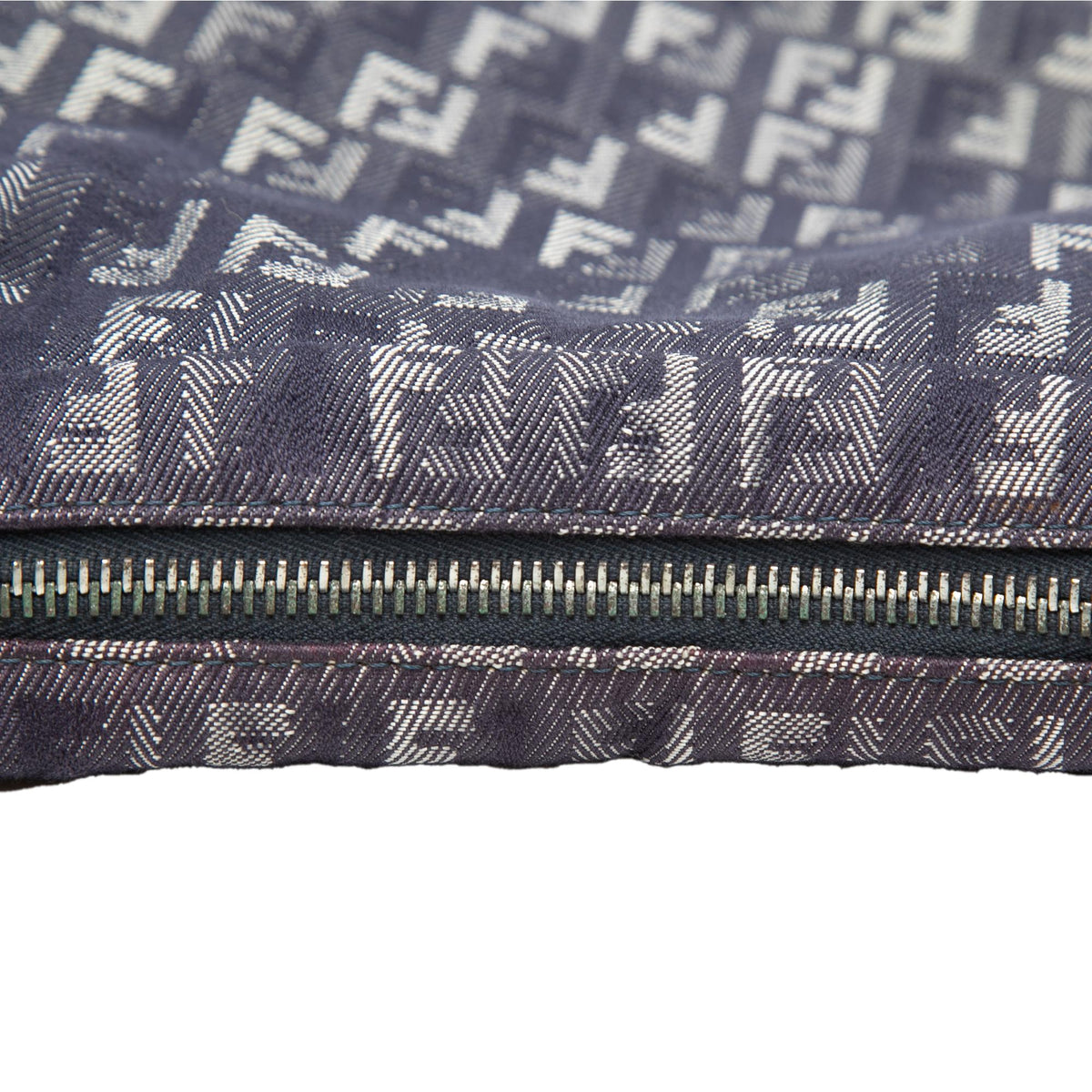 Fendi Zucchino Denim Oyster Shoulder Bag