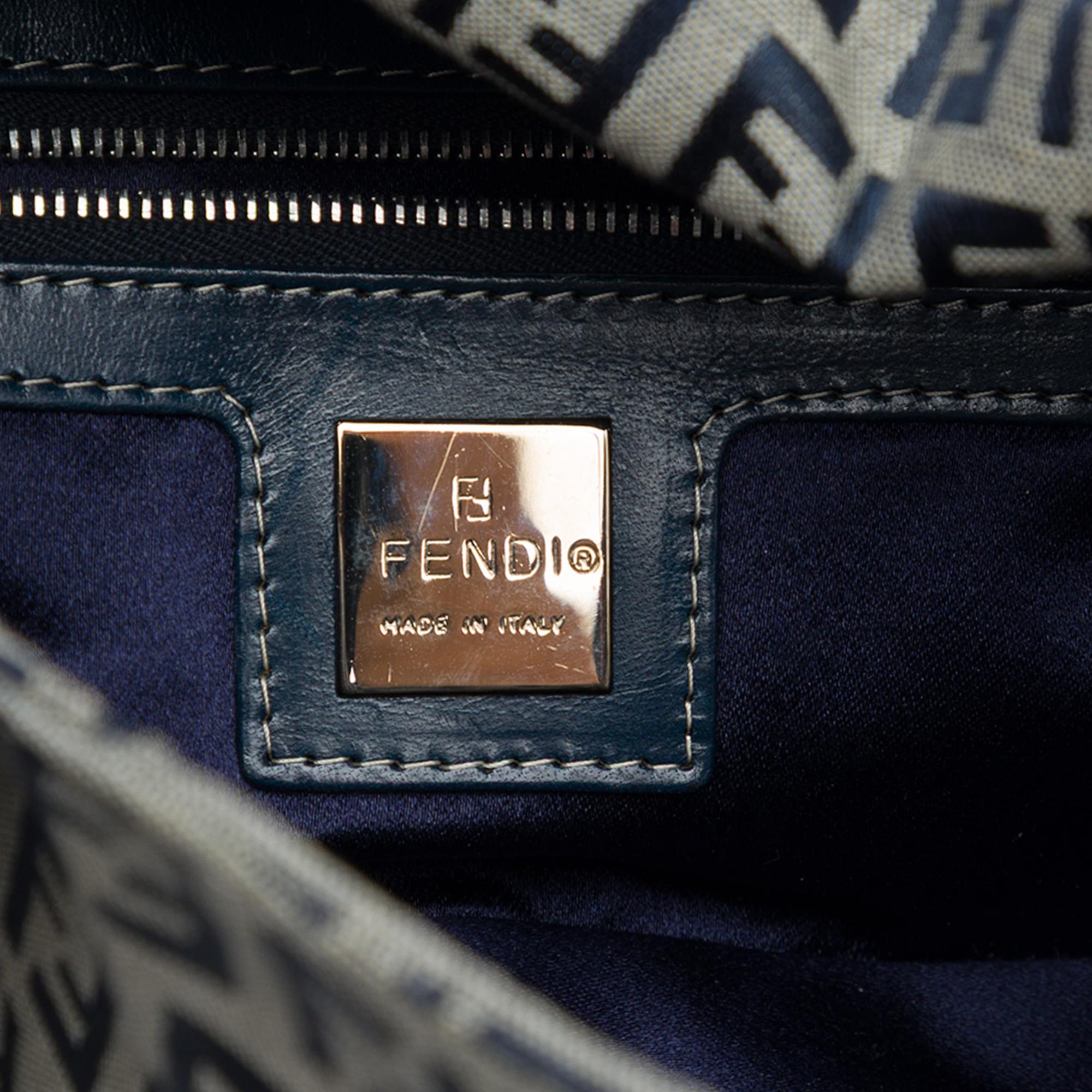 Fendi Zucchino Double Flap Slhoulder Bag