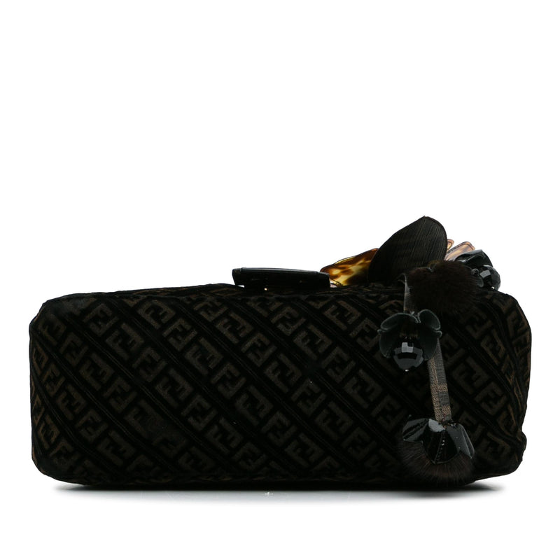 Fendi Zucchino Velvet Mamma Chain Shoulder Bag (SHG-c9W5EP)