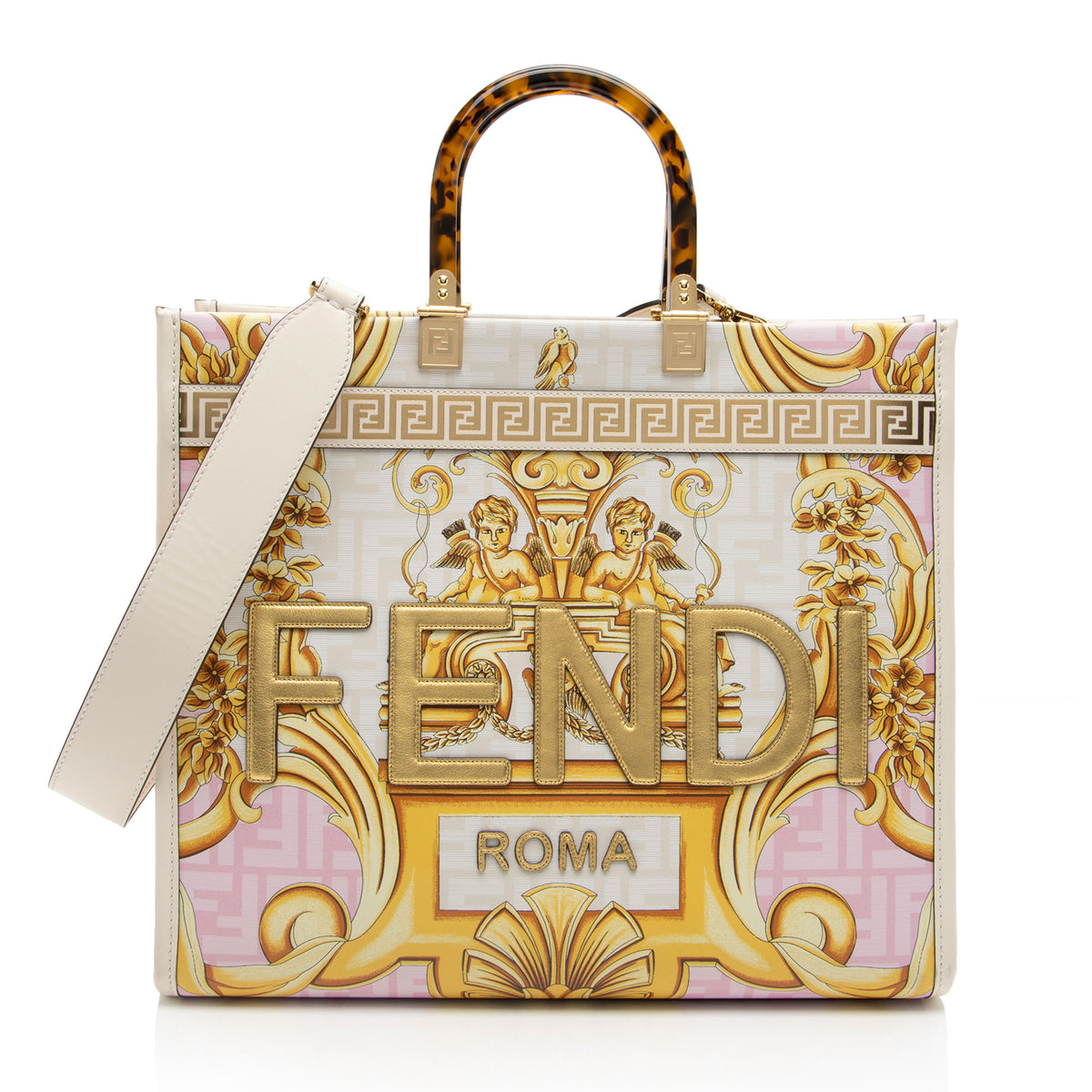 Fendi x Versace Leather Fendace Sunshine Medium Shopper Tote (SHF-zbjp