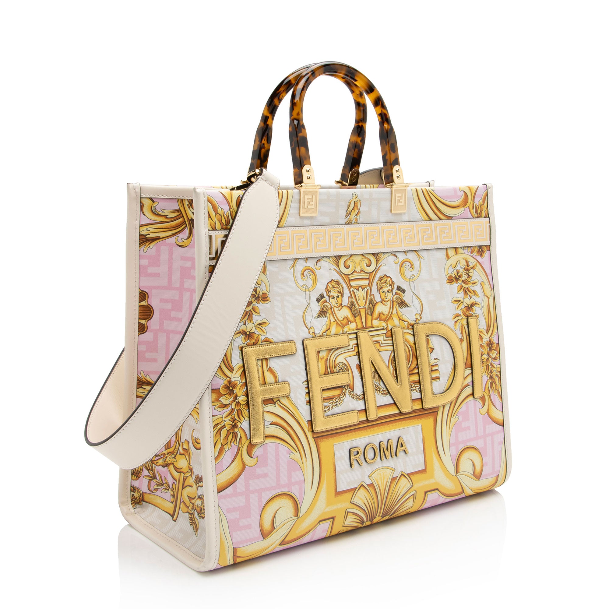 Fendi x Versace Leather Fendace Sunshine Medium Shopper Tote (SHF-zbjp9N)