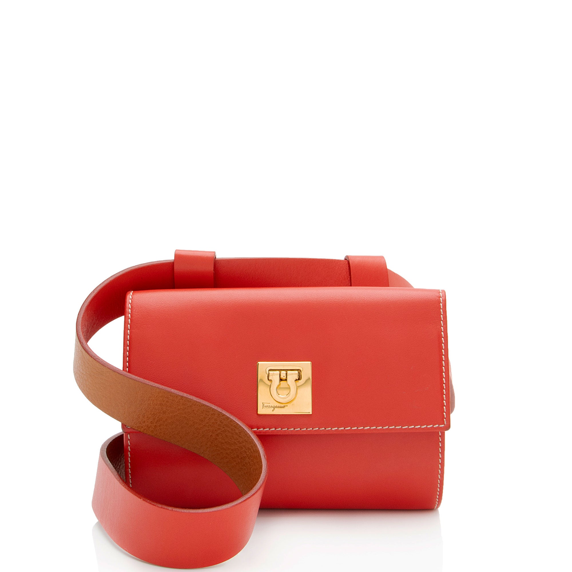 Ferragamo Leather Gancini Belt Bag - Size L