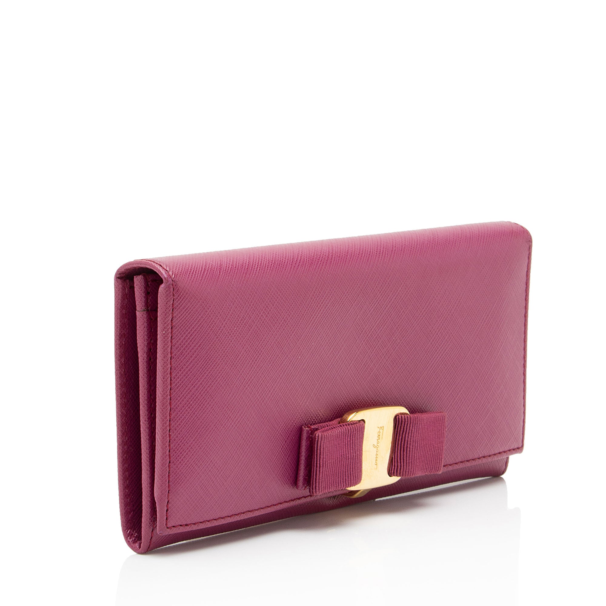 Ferragamo Saffiano Miss Vara Bow Continental Wallet
