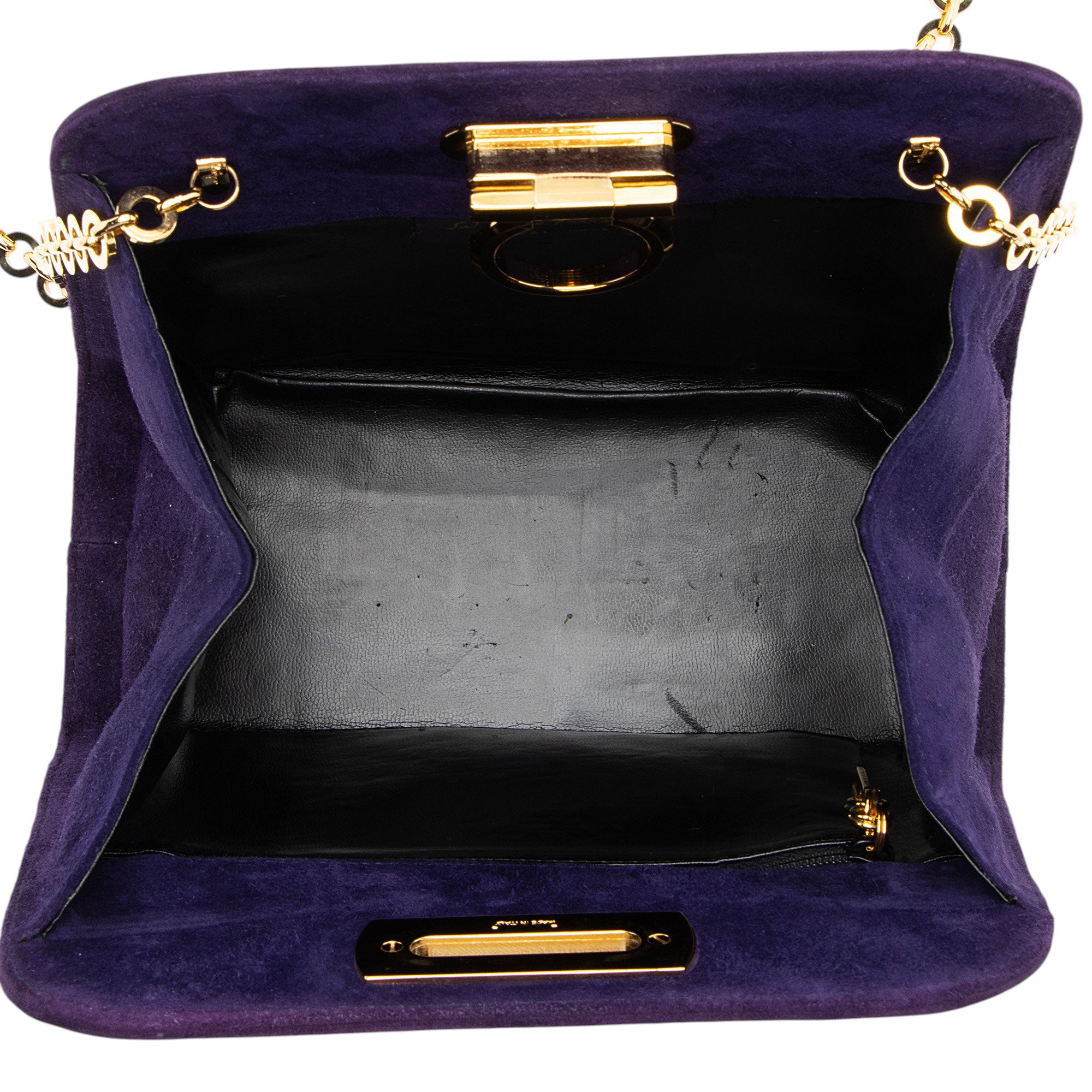 Ferragamo Vintage Suede Gancini Diana Chain Clutch