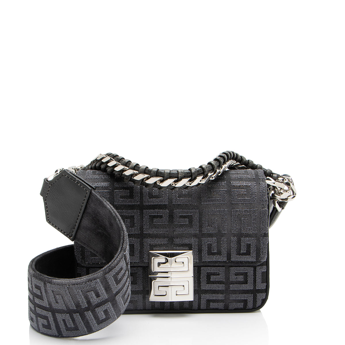 Givenchy 4G Embroidered Canvas 4G Small Shoulder Bag