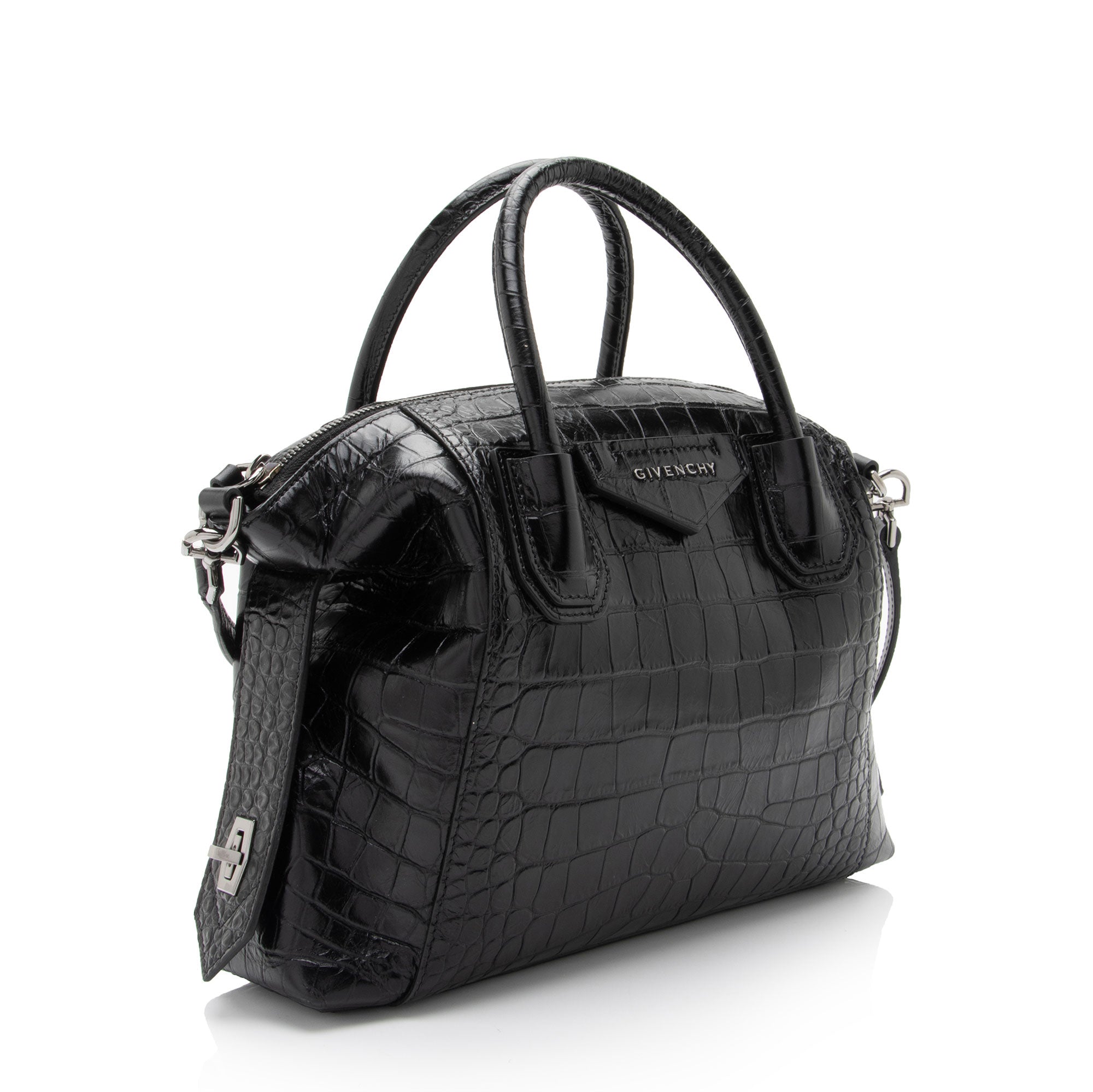 Givenchy Croc Embossed Calfskin Soft Antigona Small Satchel (SHF-u5gp2n)