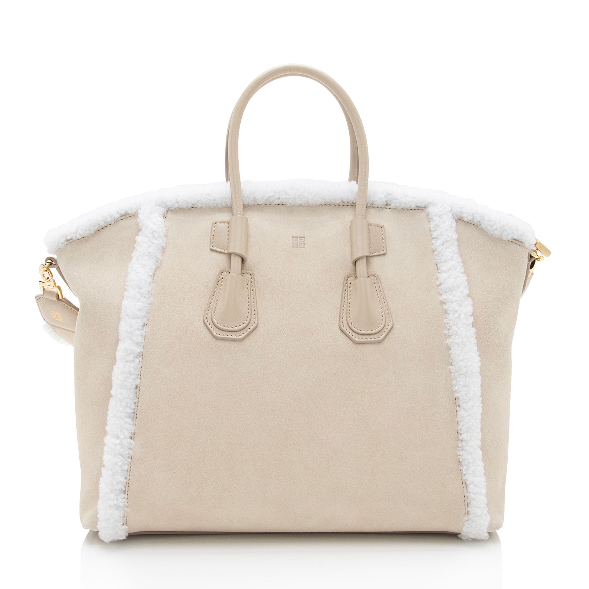 Givenchy Suede Shearling Antigona Small Satchel (SHF-JX84jh)