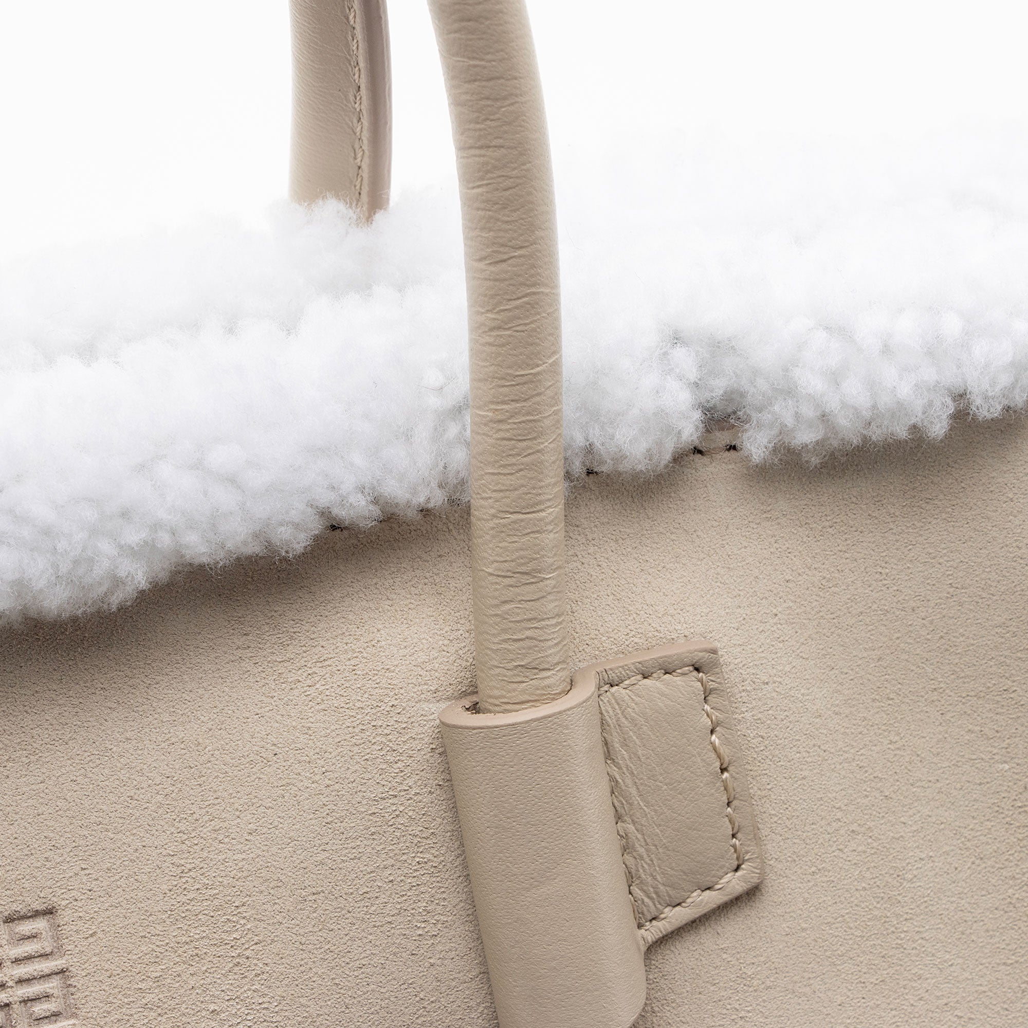Givenchy Suede Shearling Antigona Small Satchel (SHF-JX84jh)