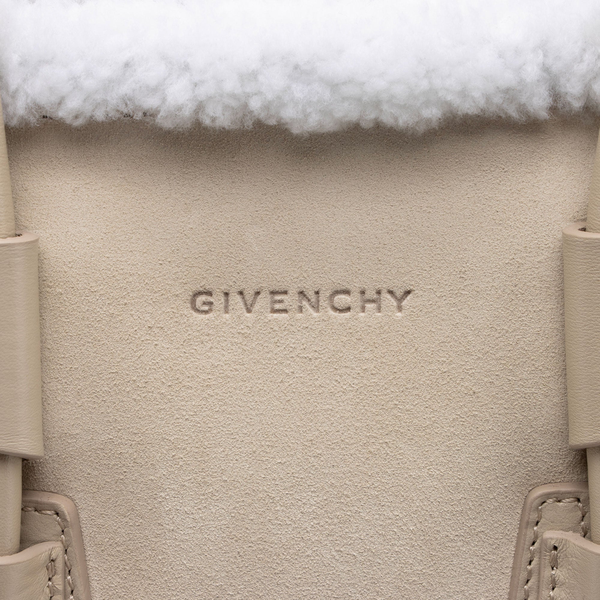 Givenchy Suede Shearling Antigona Small Satchel (SHF-JX84jh)