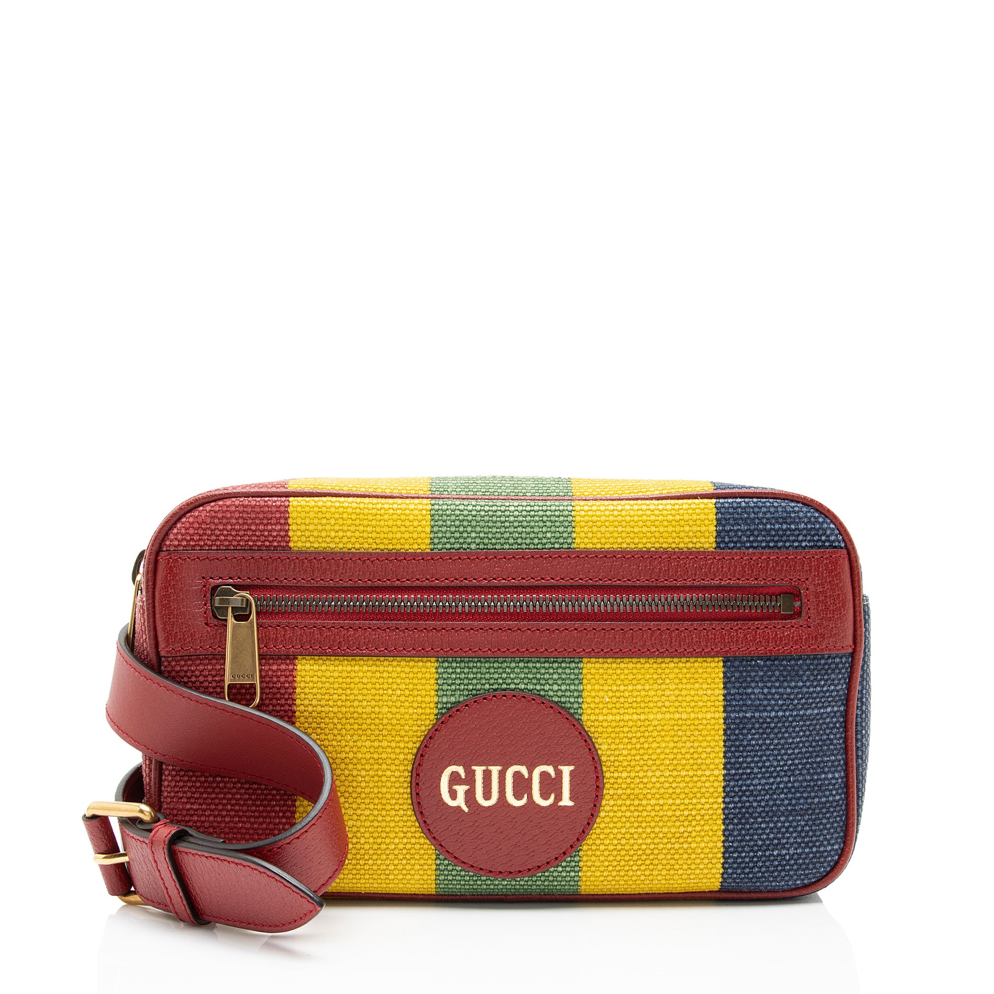 Gucci Baiadera Striped Canvas Belt Bag