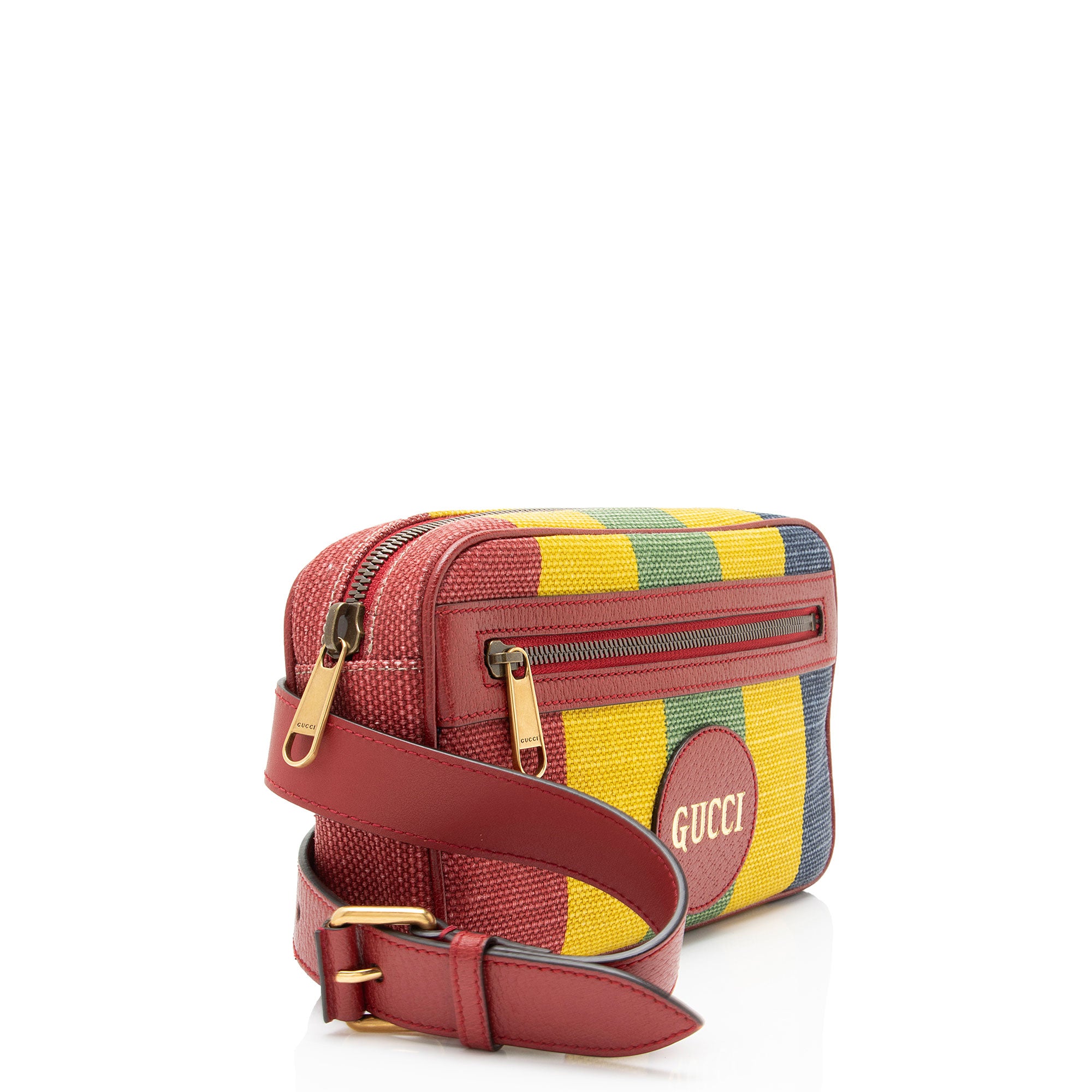 Gucci Baiadera Striped Canvas Belt Bag