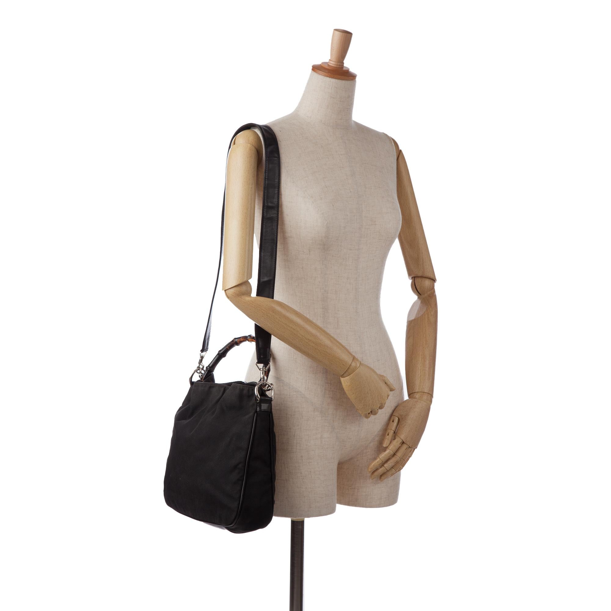 Gucci Bamboo Canvas Satchel (SHG-vwizBa)