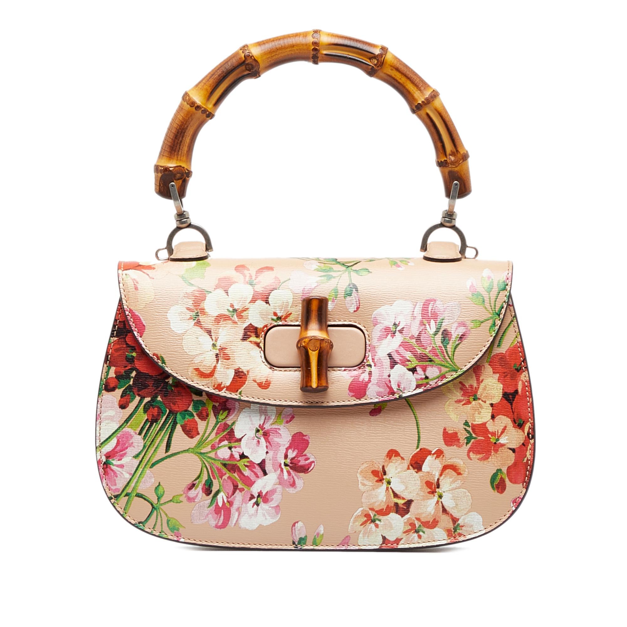 Gucci Bamboo Classic Blooms Top Handle Satchel (SHG-eLTiCC)