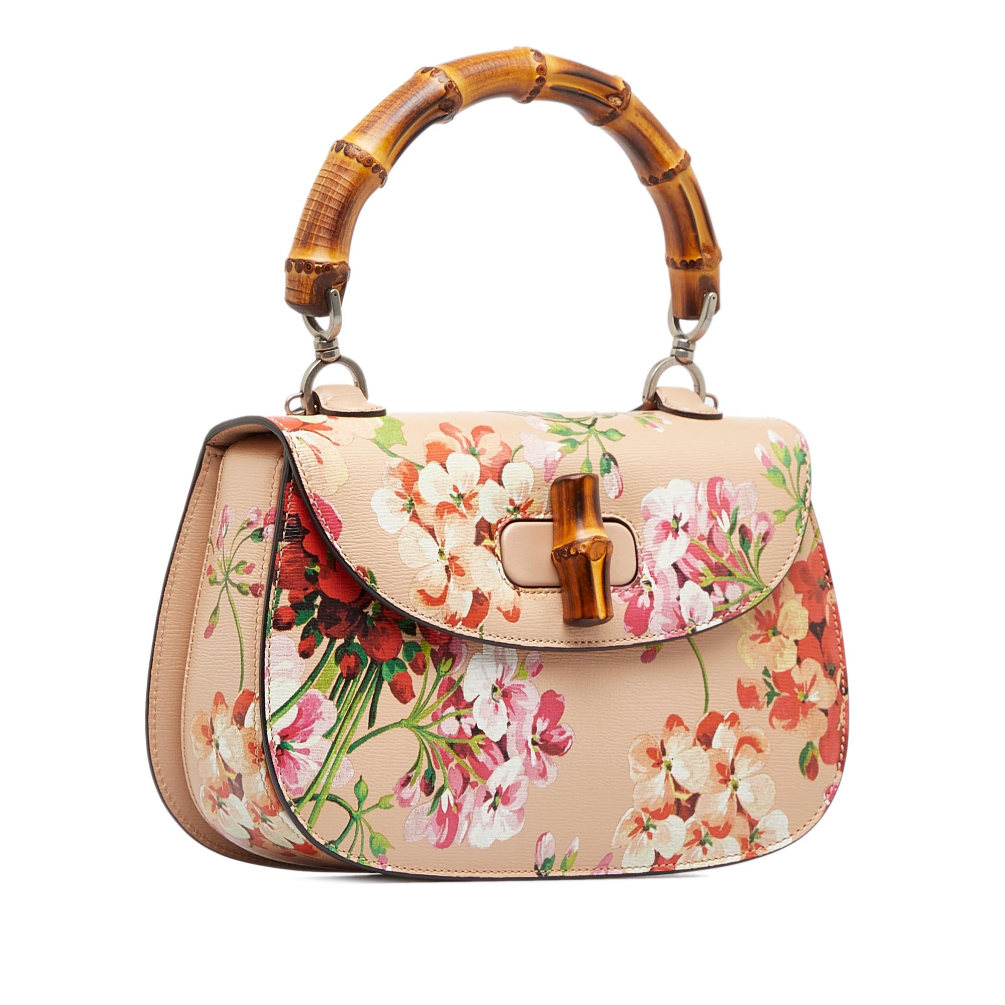 Gucci Bamboo Classic Blooms Top Handle Satchel (SHG-eLTiCC)