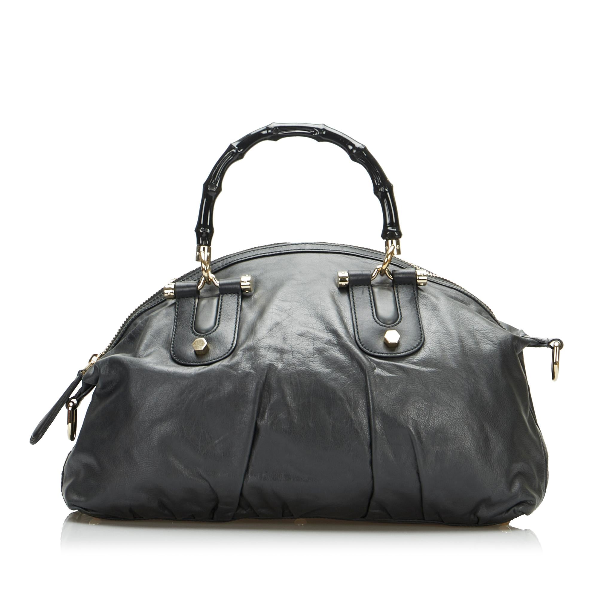 Gucci Bamboo Dialux Pop Satchel (SHG-PgirdF)