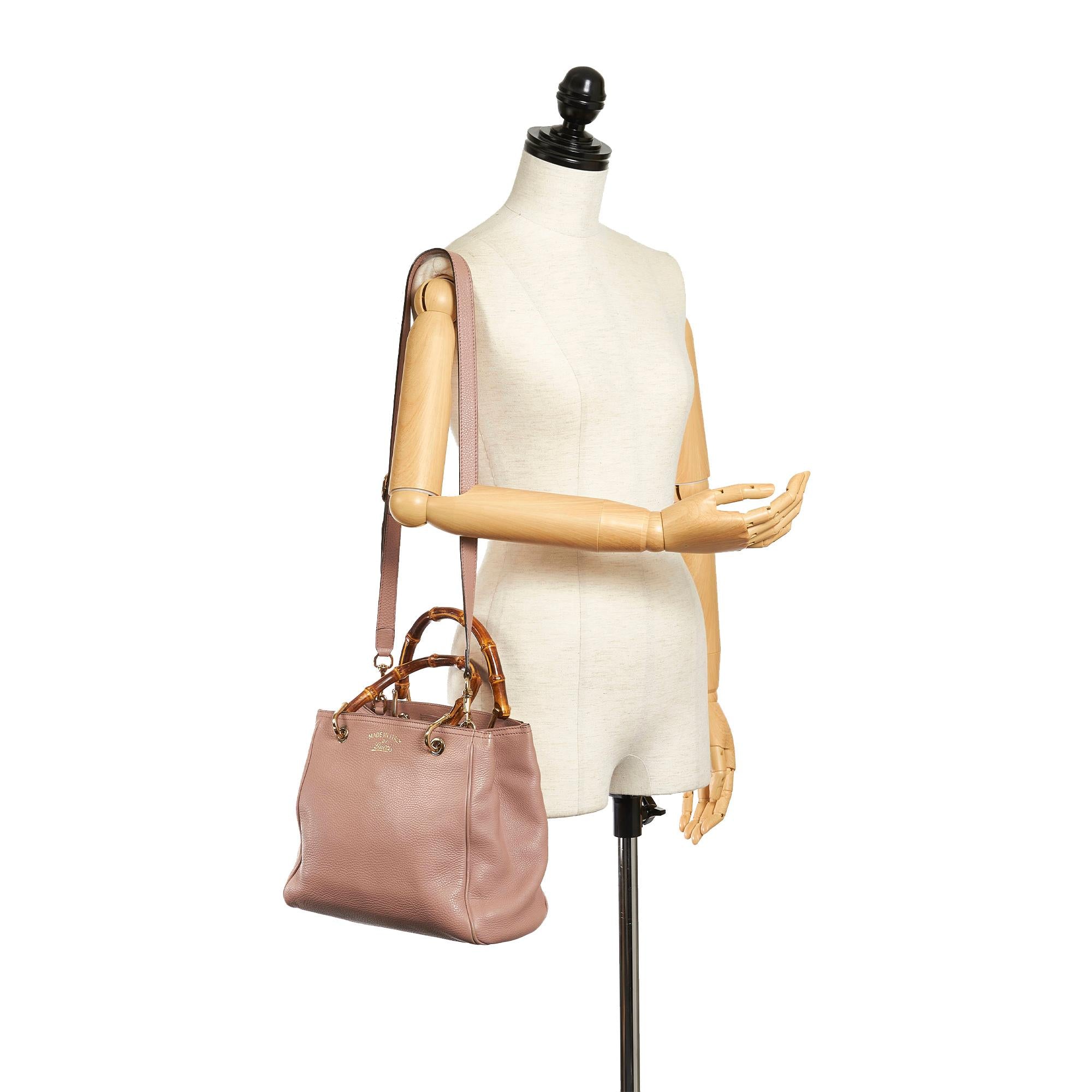 Gucci Bamboo Shopper Leather Satchel (SHG-34682)