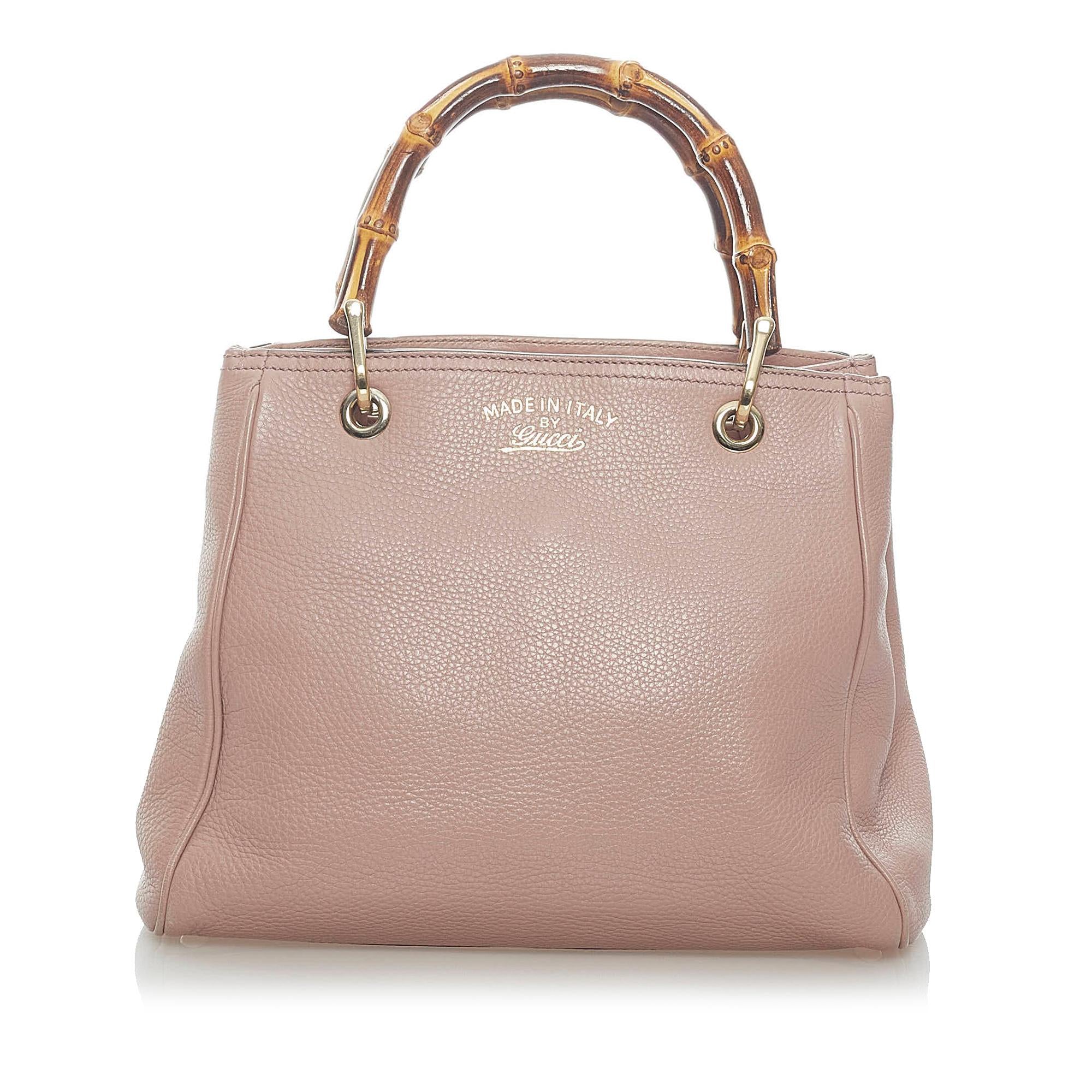 Gucci Bamboo Shopper Leather Satchel (SHG-34682)