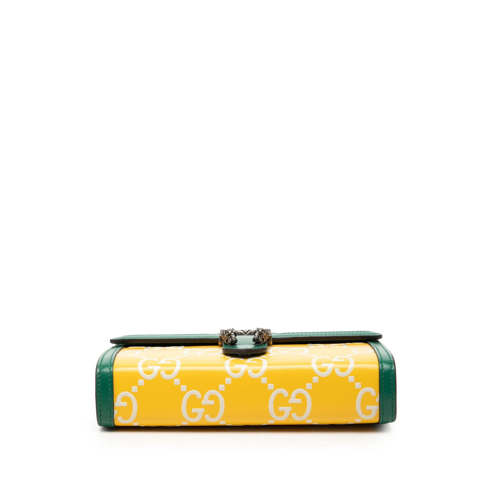 Gucci Bicolor GG Embossed Calfskin Dionysus Wallet on Chain