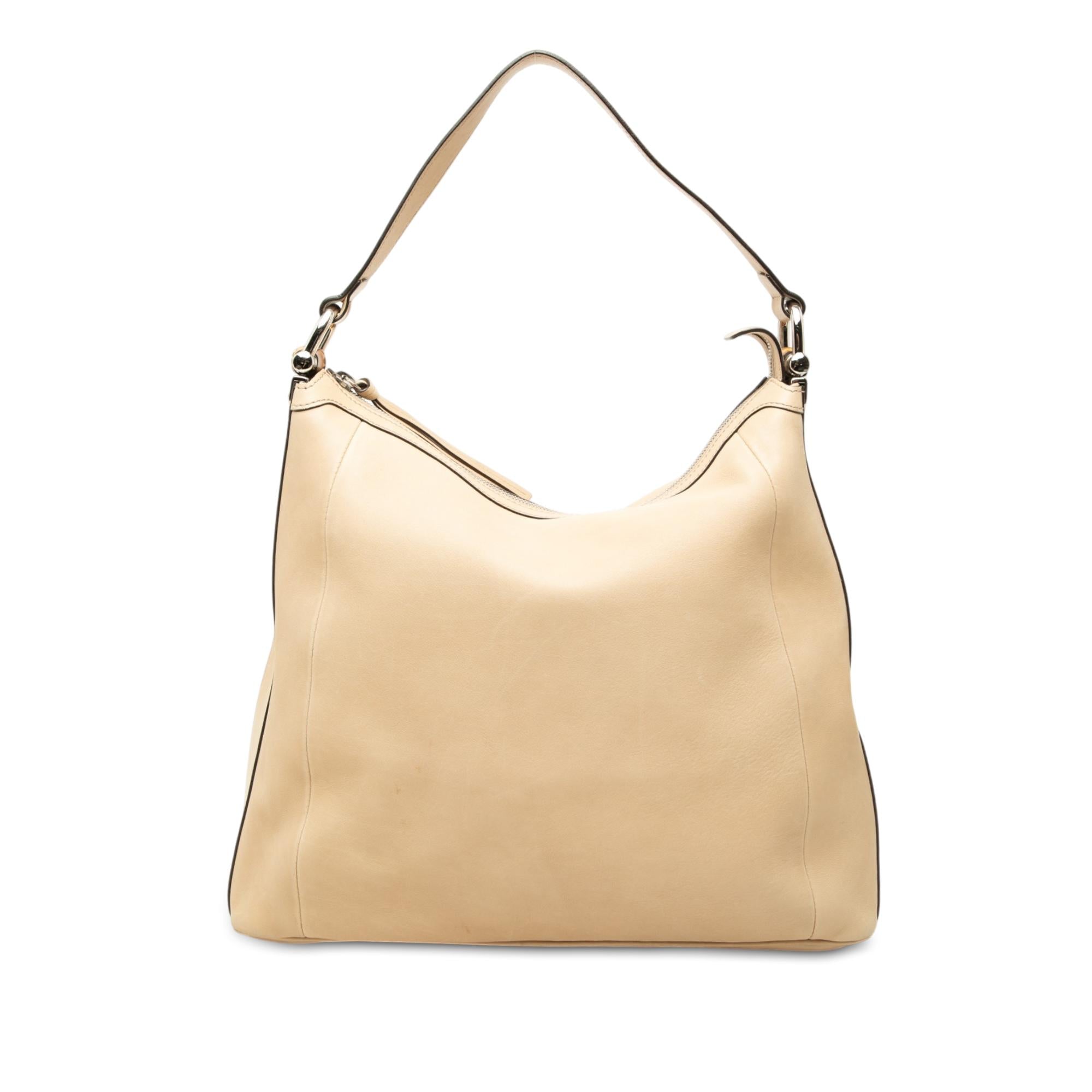 Gucci Calfskin Bamboo D Ring Hobo