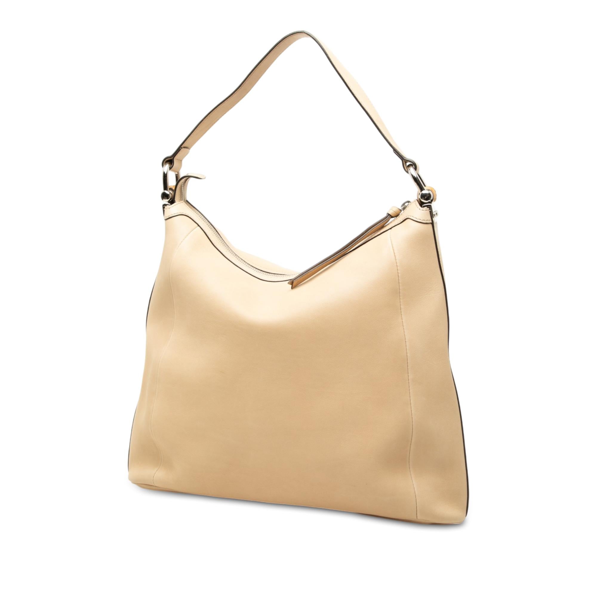 Gucci Calfskin Bamboo D Ring Hobo