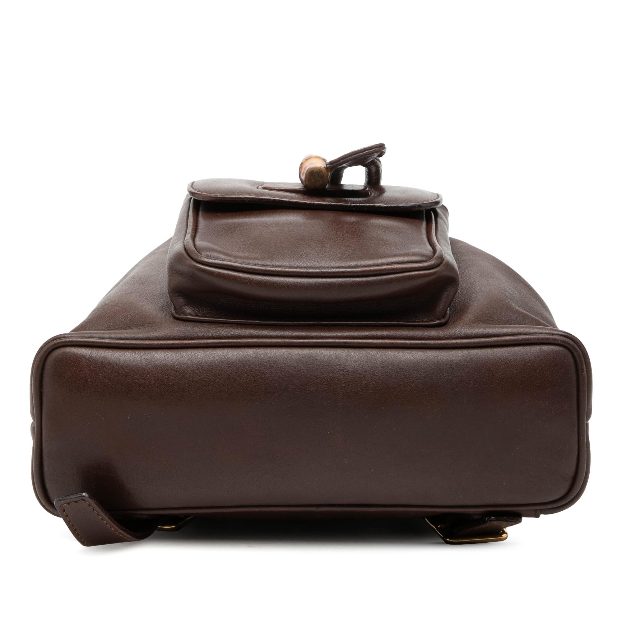 Gucci Calfskin Bamboo Drawstring Backpack