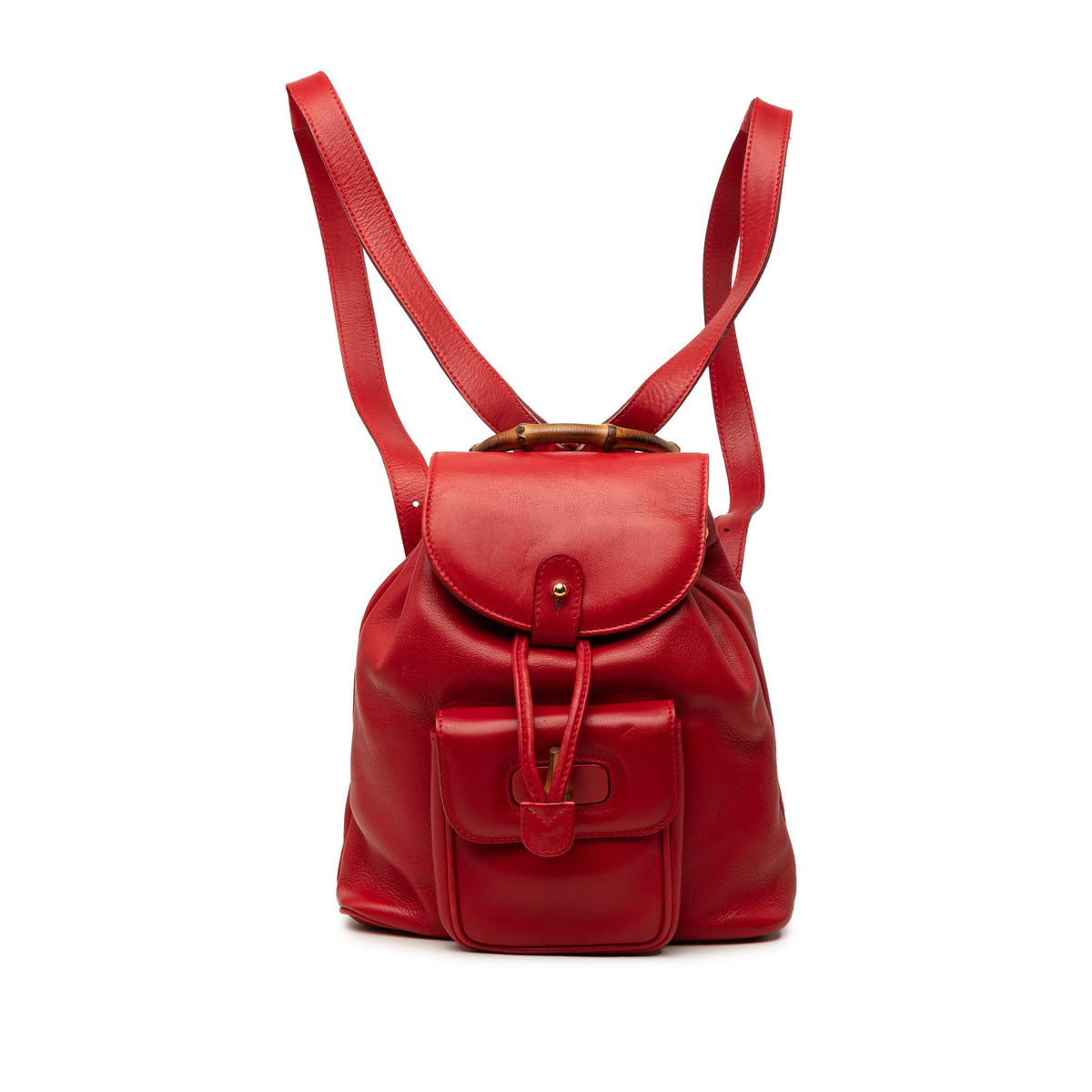 Gucci Calfskin Bamboo Drawstring Backpack