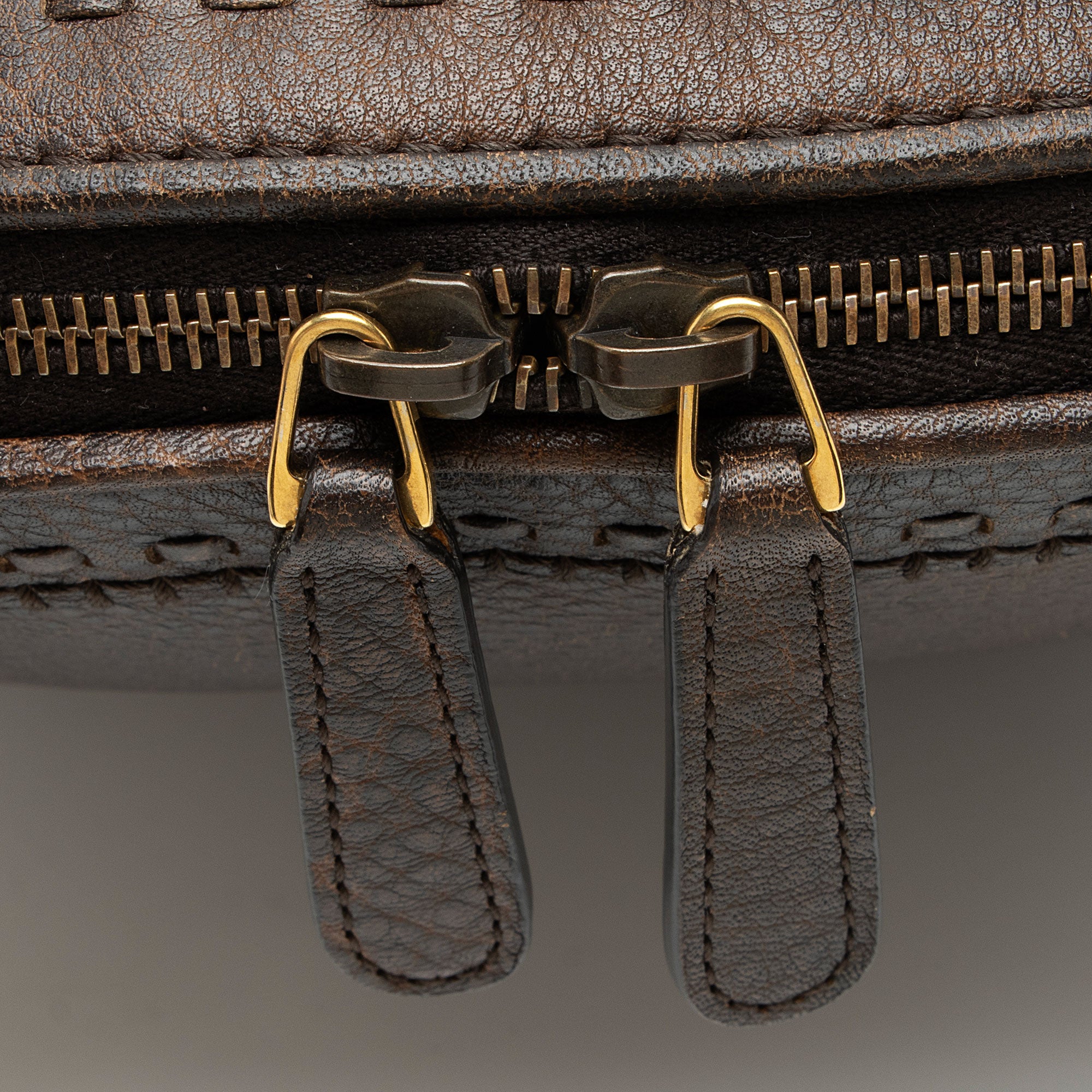 Gucci Calfskin Bamboo Laidback Crafty Dome Satchel