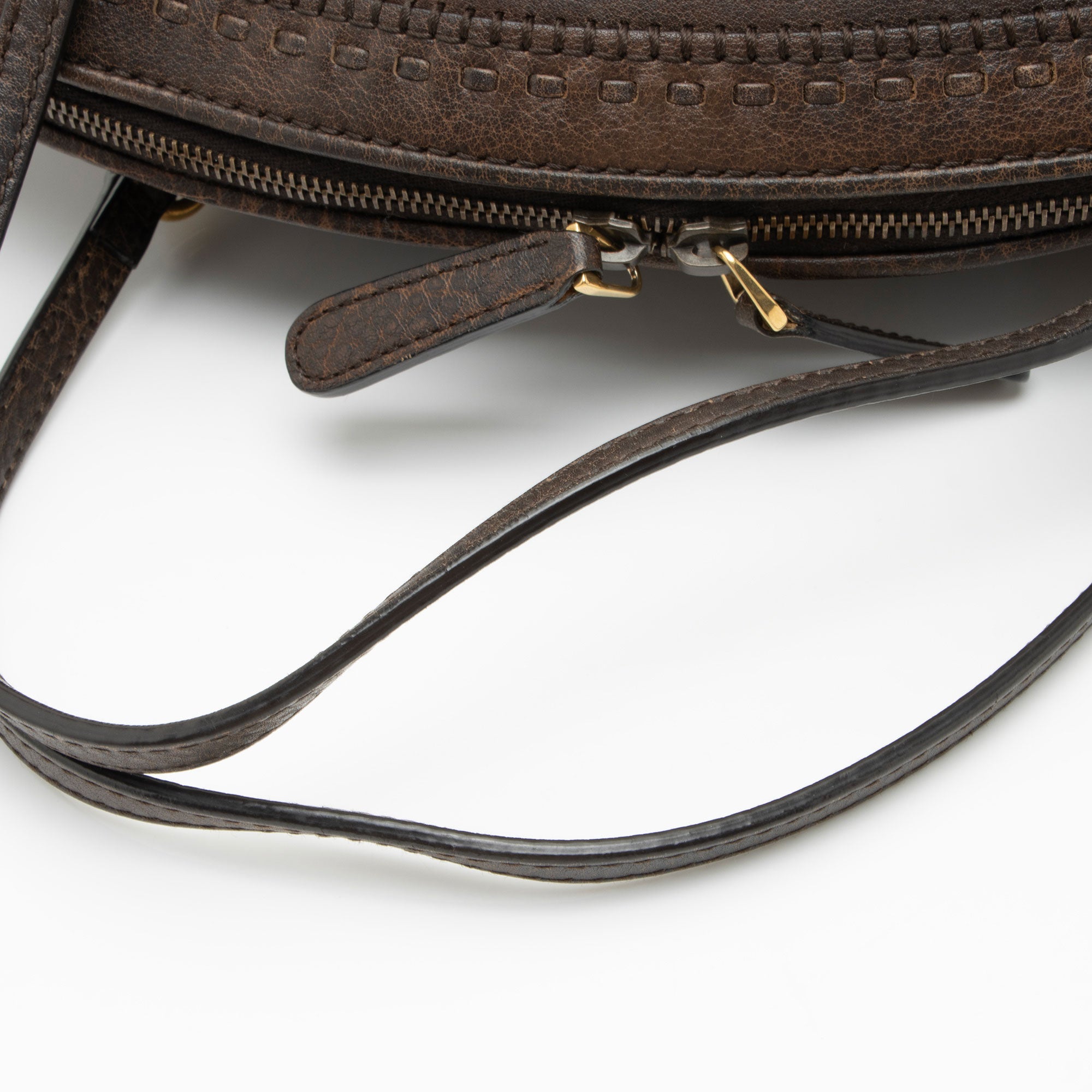 Gucci Calfskin Bamboo Laidback Crafty Dome Satchel