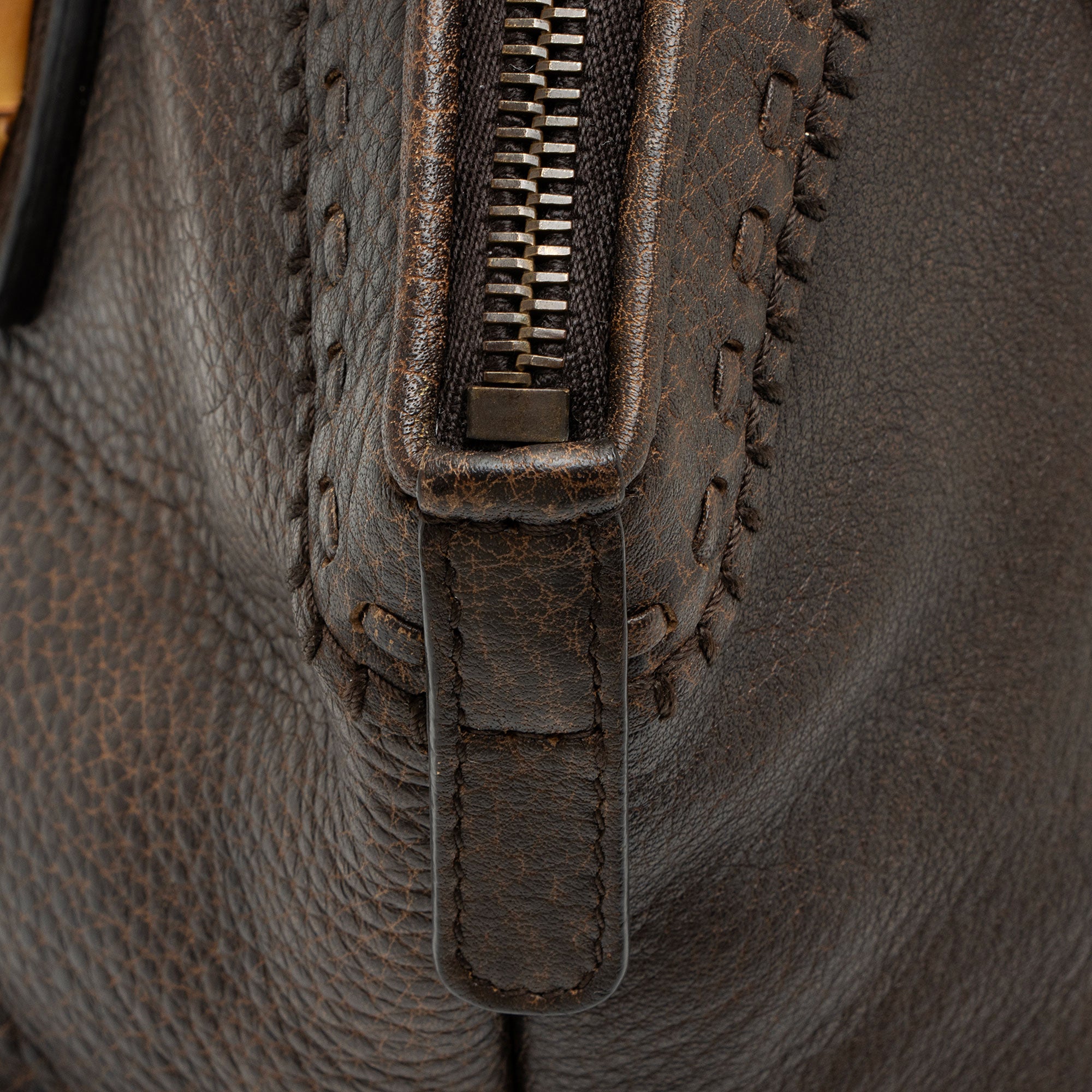Gucci Calfskin Bamboo Laidback Crafty Dome Satchel