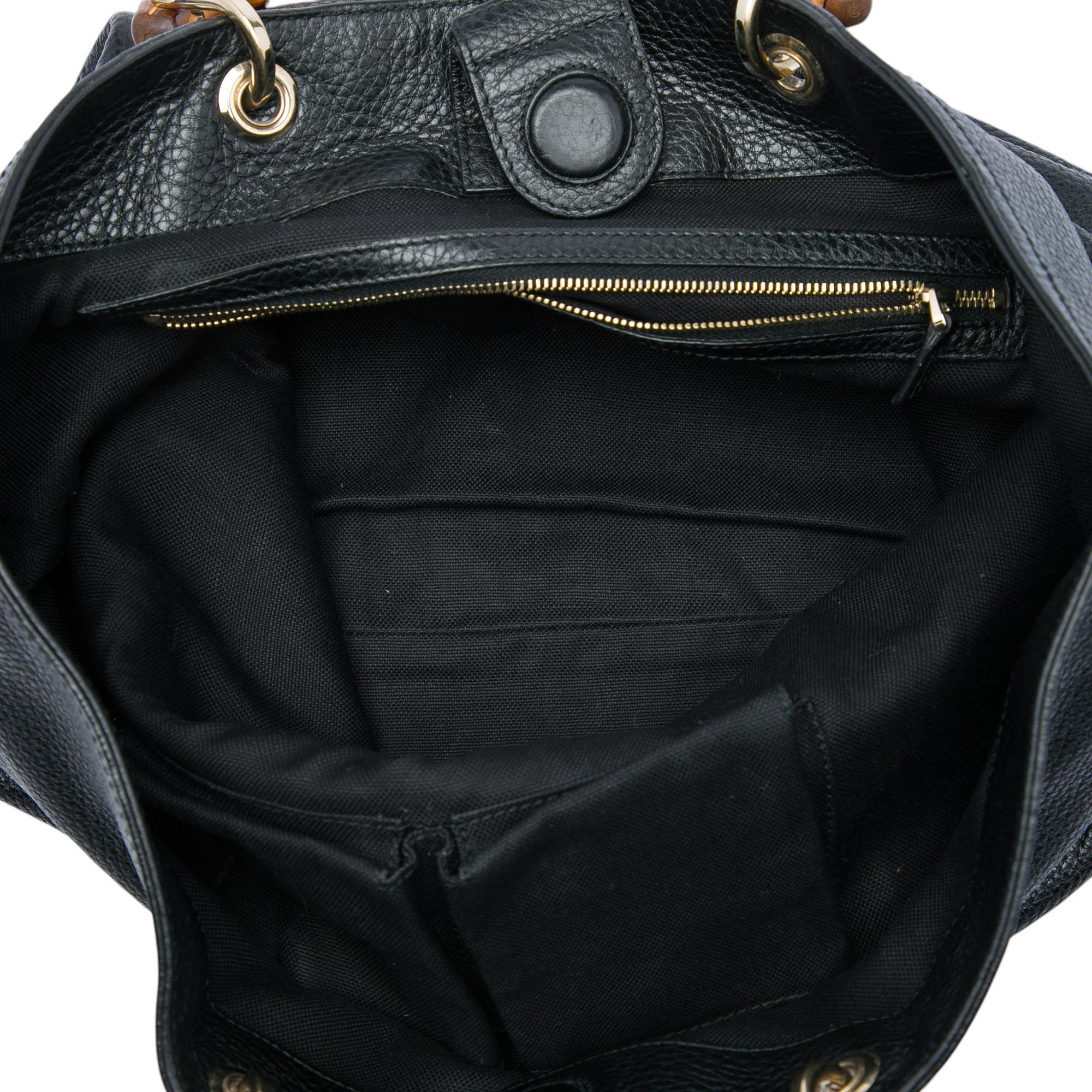 Gucci Calfskin Bamboo Shopper Satchel