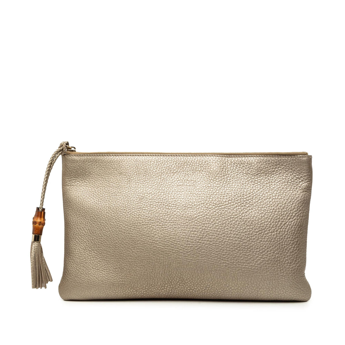 Gucci Calfskin Bamboo Tassel Clutch