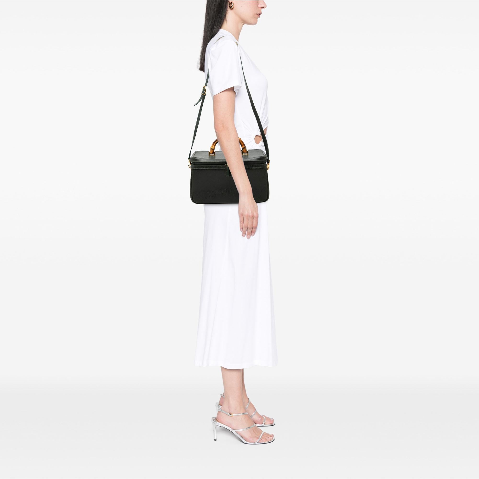 Gucci Calfskin Bamboo Vanity Bag