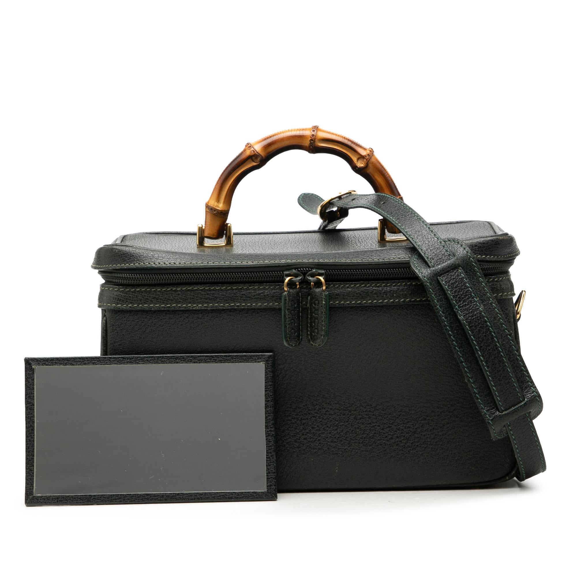 Gucci Calfskin Bamboo Vanity Bag