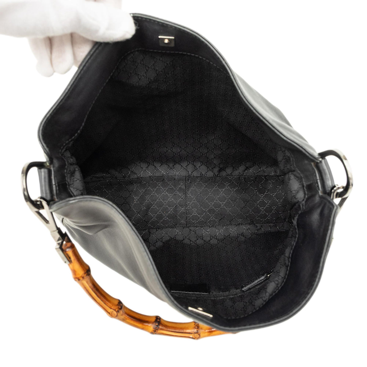 Gucci Calfskin Bamboo Web Satchel