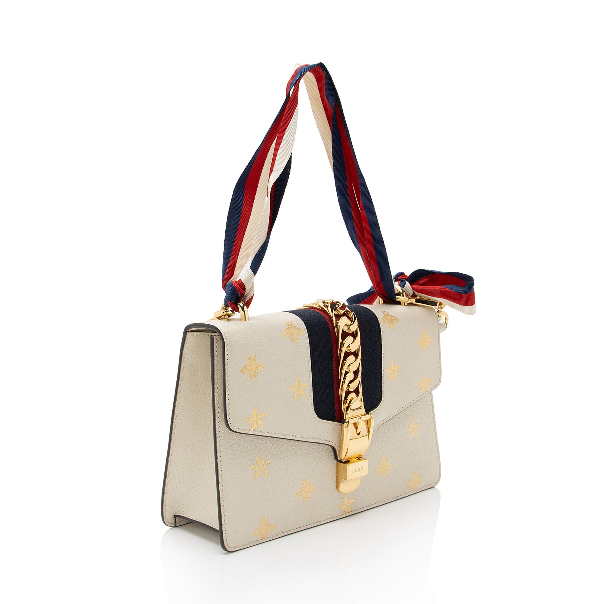 Gucci Calfskin Bee & Star Sylvie Small Shoulder Bag